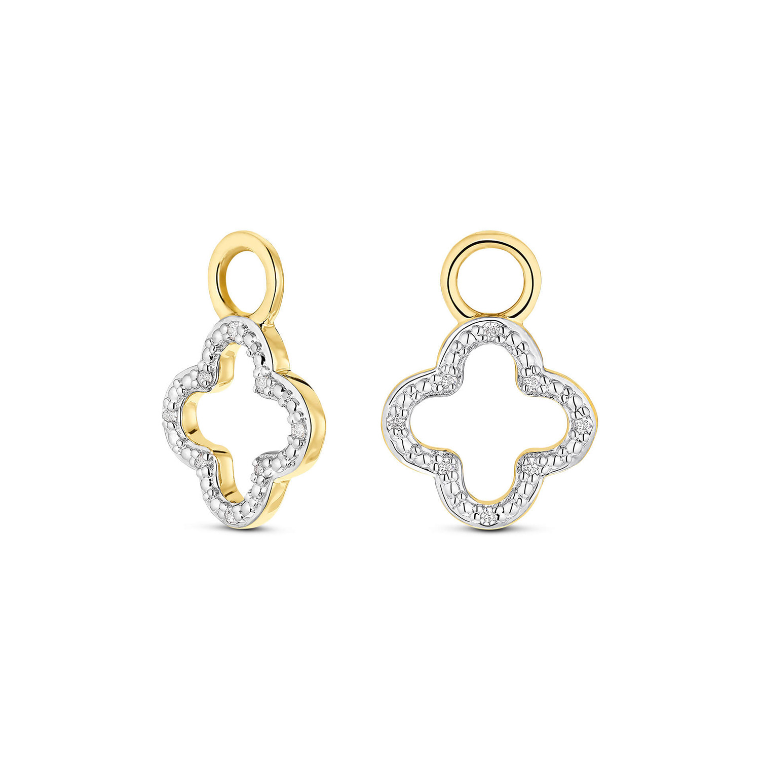 Diamant Anhänger für Creolen Gold 585/- bicolor