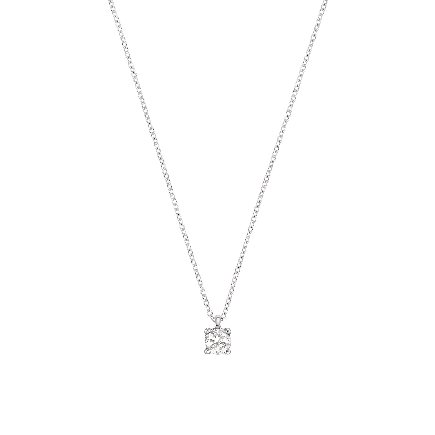 Diamant Collier Weißgold 585/- mit Brillant 0,10 ct.