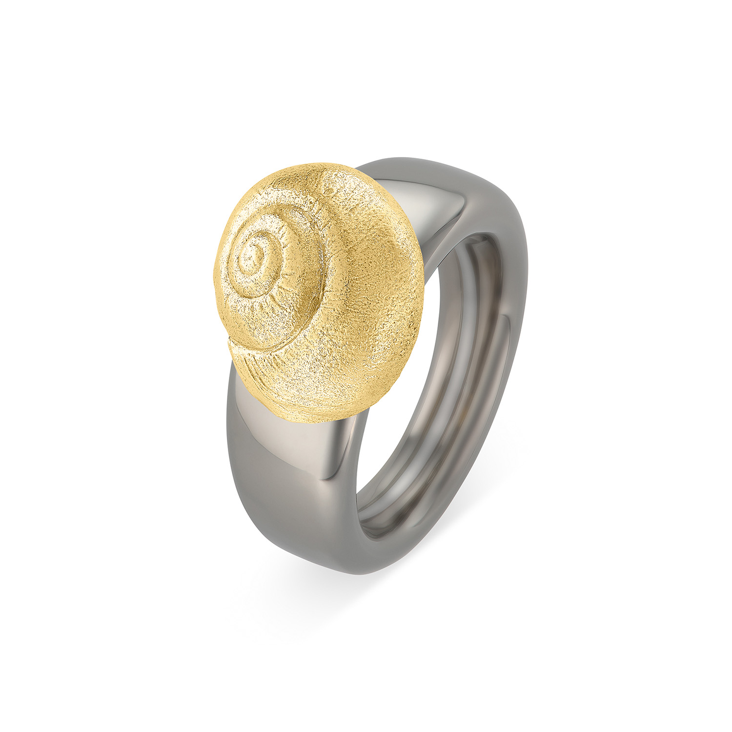 Charlotte TOUCH Kopf SCHNECKE Sterlingsilber Gelbgold 585/- vergoldet
