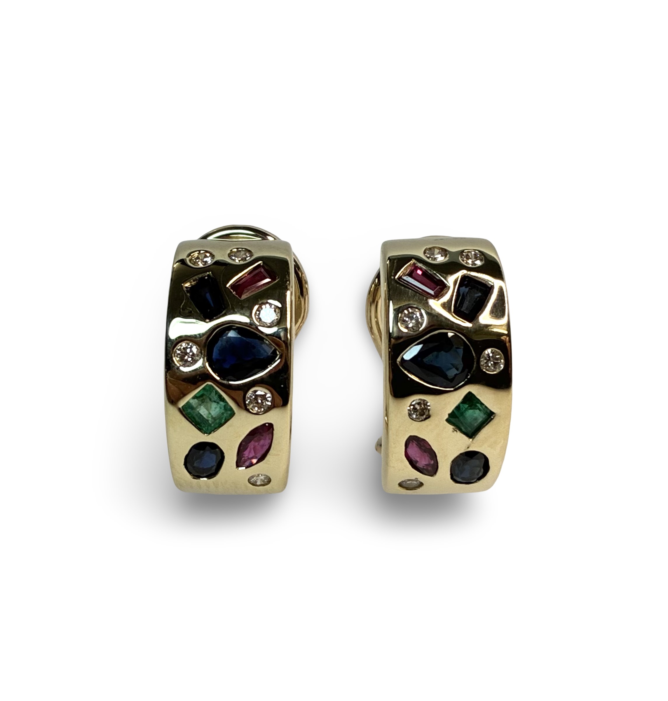 Brillant Schmuckstein Ohrclips - Gold 585 - Privatbesitz