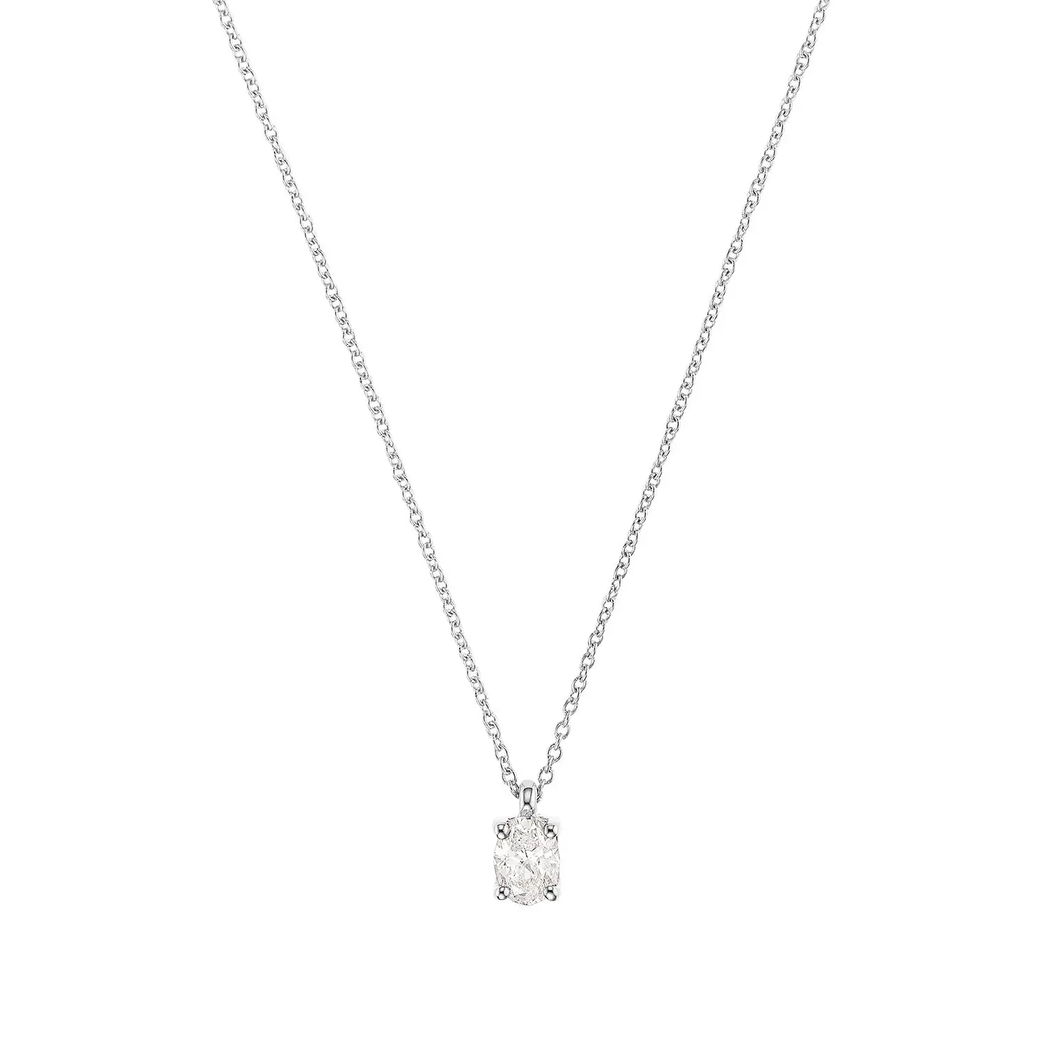 Lab Grown Diamond Collier Weißgold 585/- im Ovalschliff zus. ca. 0,15ct.