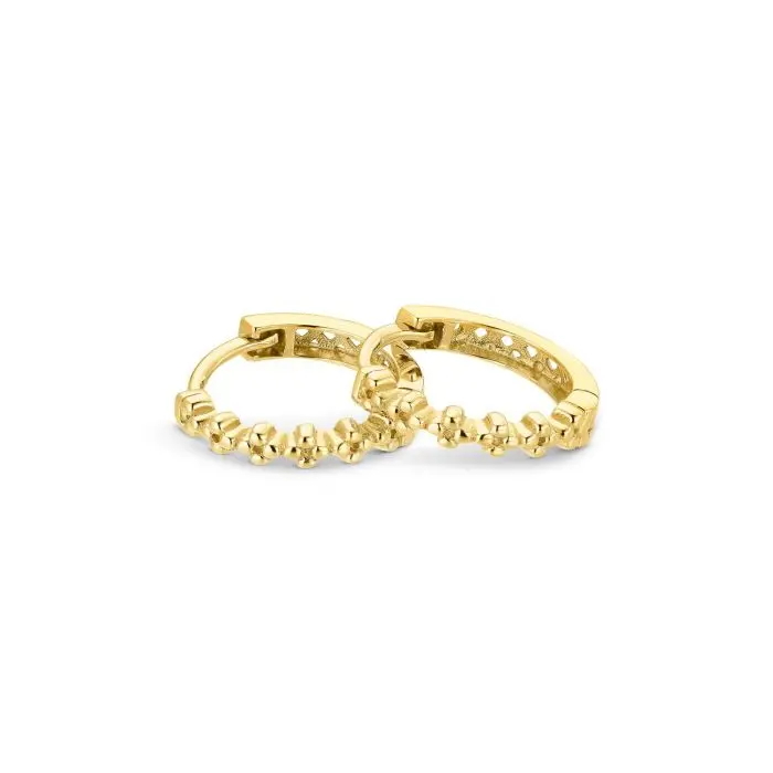 Creolen "mille fleurs mini" Gelbgold 585/-