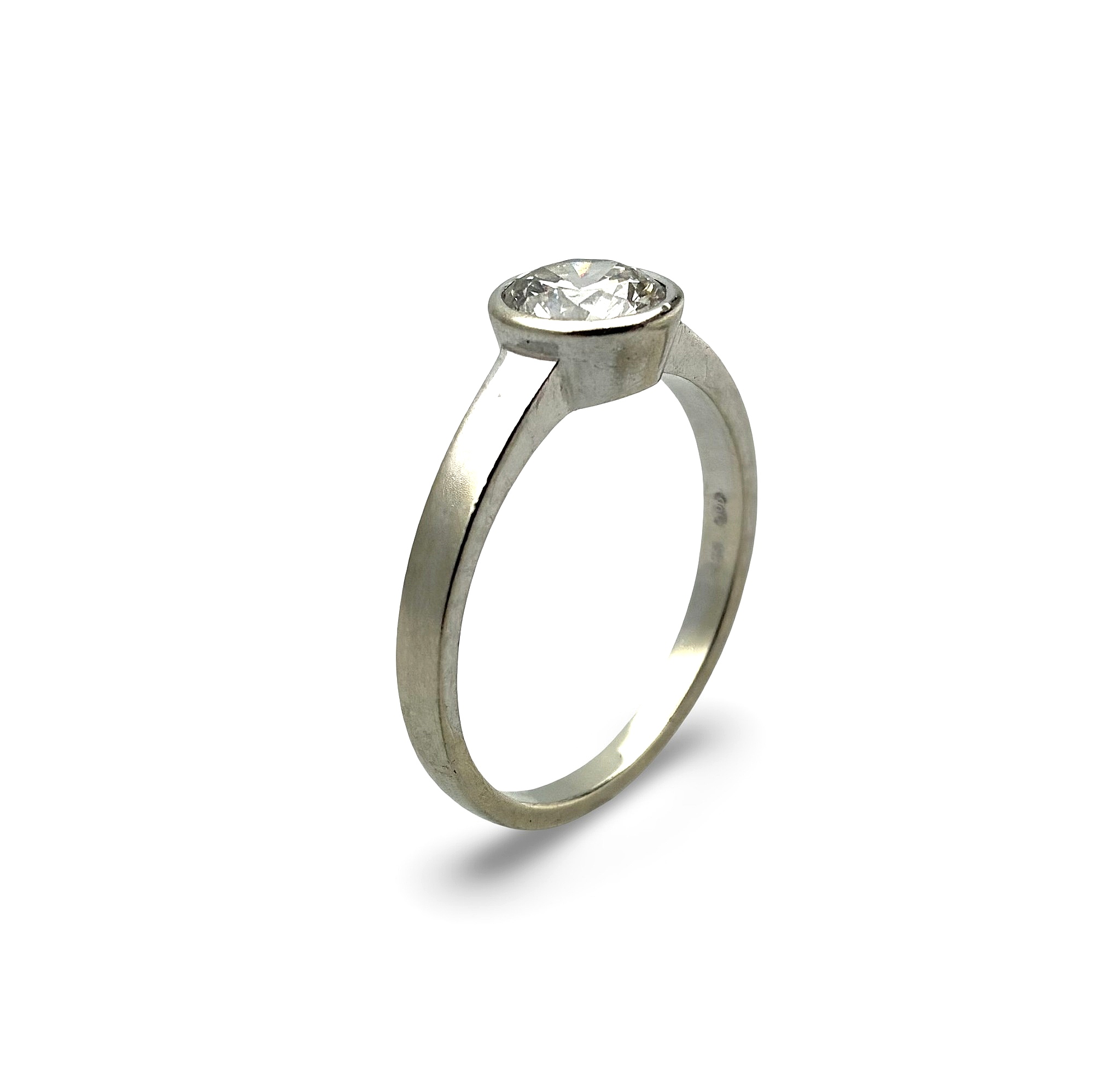 Brillantsolitär Ring - Weißgold 585 - RW 64 - Privatbesitz