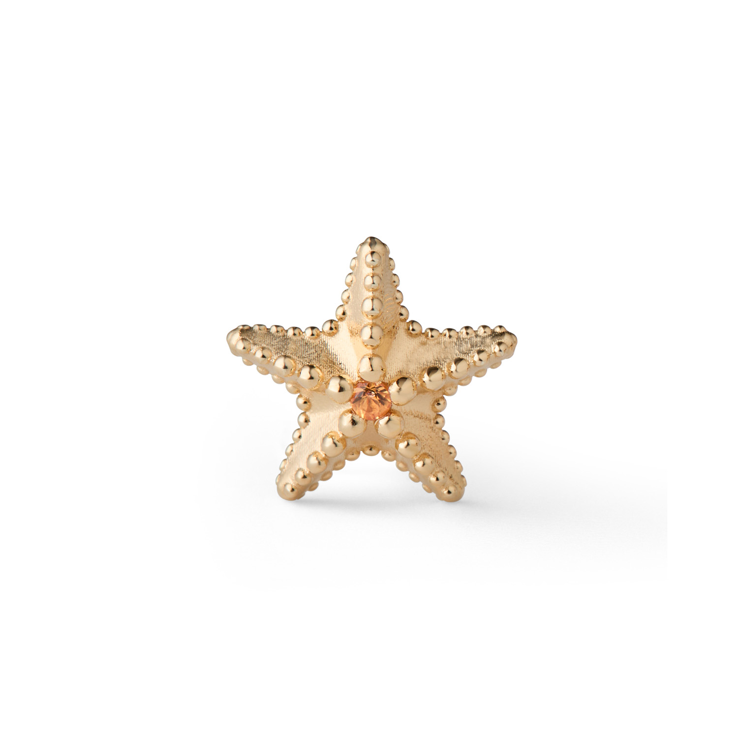 Charlotte Kopf STARFISH Sterlingsilber Gelbgold 585/- vergoldet mit Safir