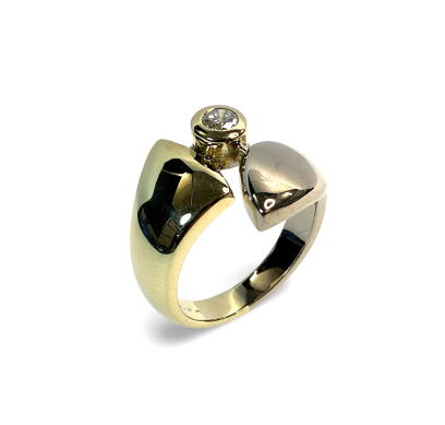 Solitärring - Gold/Weißgold 585 - RW 54 - Privatbesitz