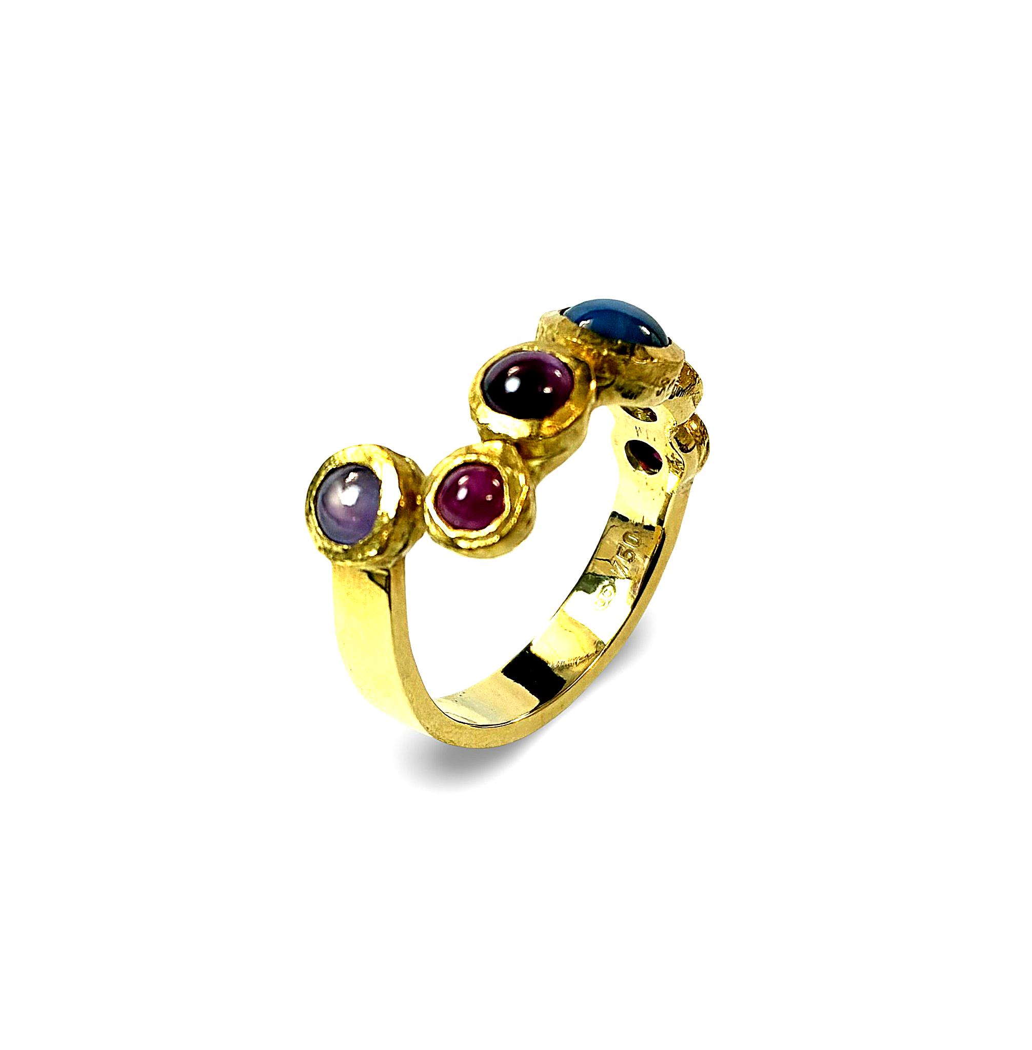 Sternsaphir Ring - Gold 750 - RW 54 - Privatbesitz