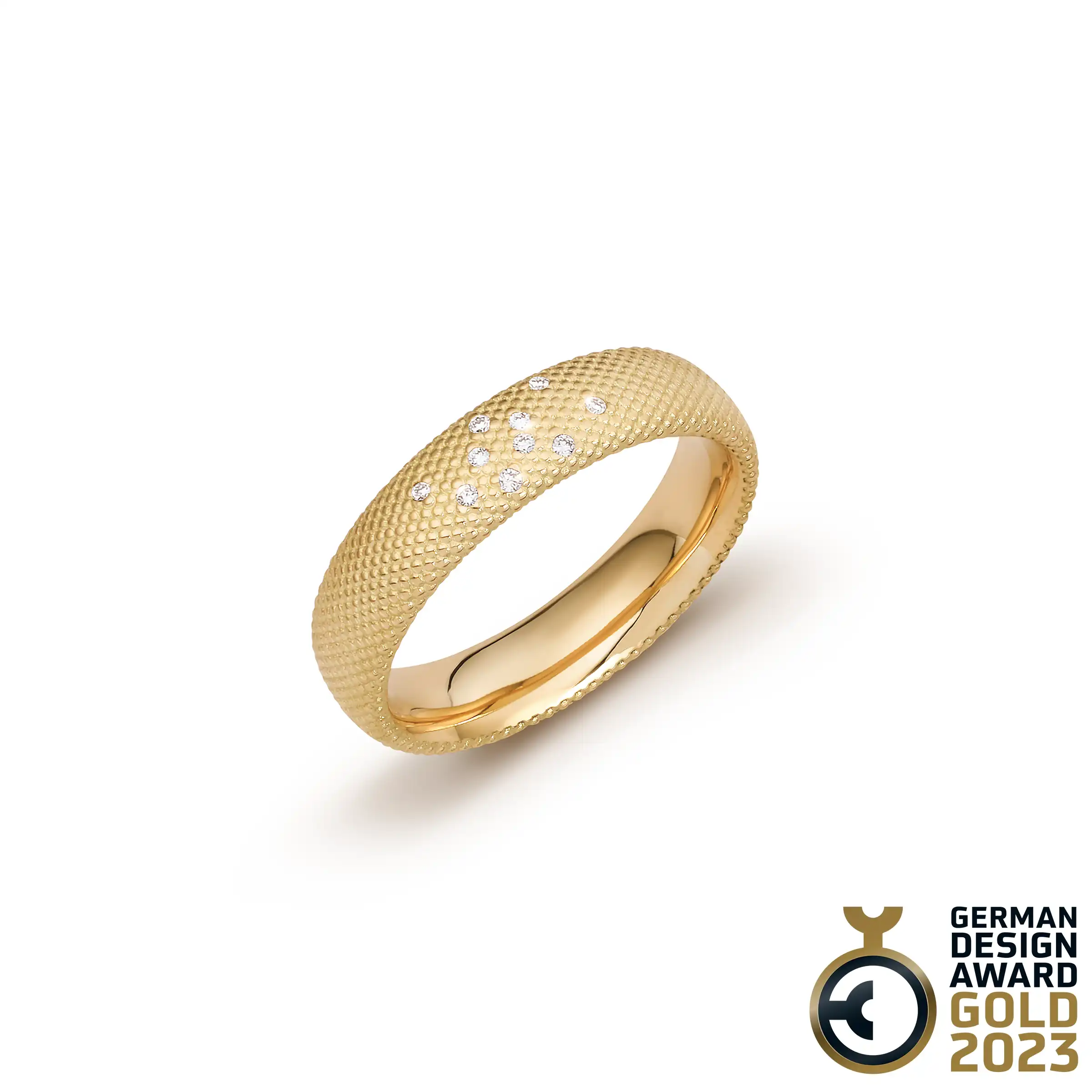 Ring AURUM kugelig Gelbgold 750/- 5mm mit Brillanten