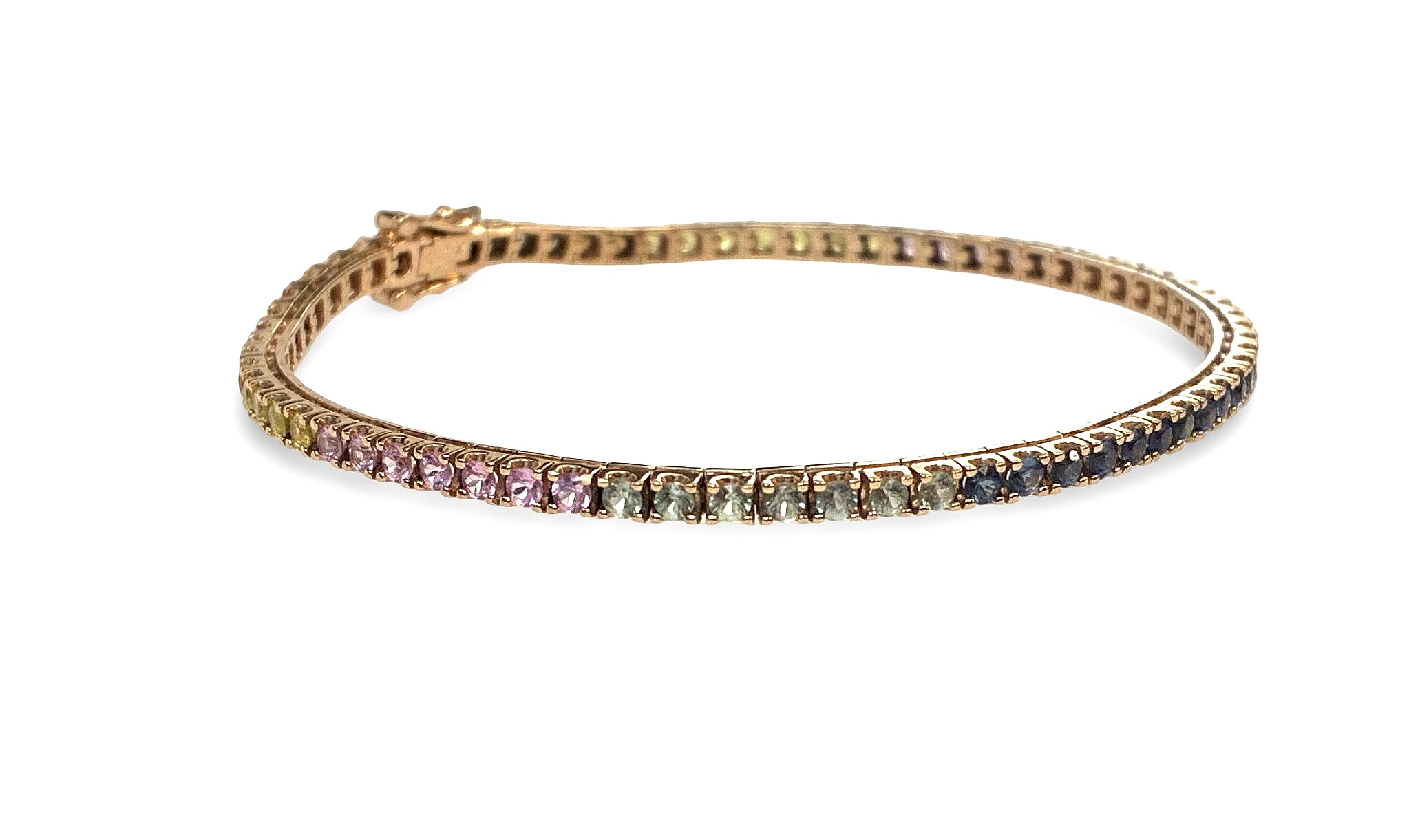 Armkette mit verschieden Schmucksteinen - Gold 750 - Länge ca. 18,5cm - Rrivatbesitz