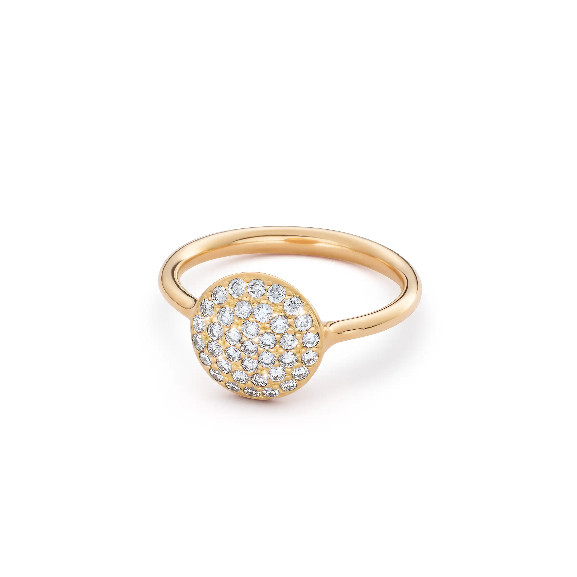 Ring GLANZLICHTER PAVÉ groß Gelbgold 750/- mit Brillanten