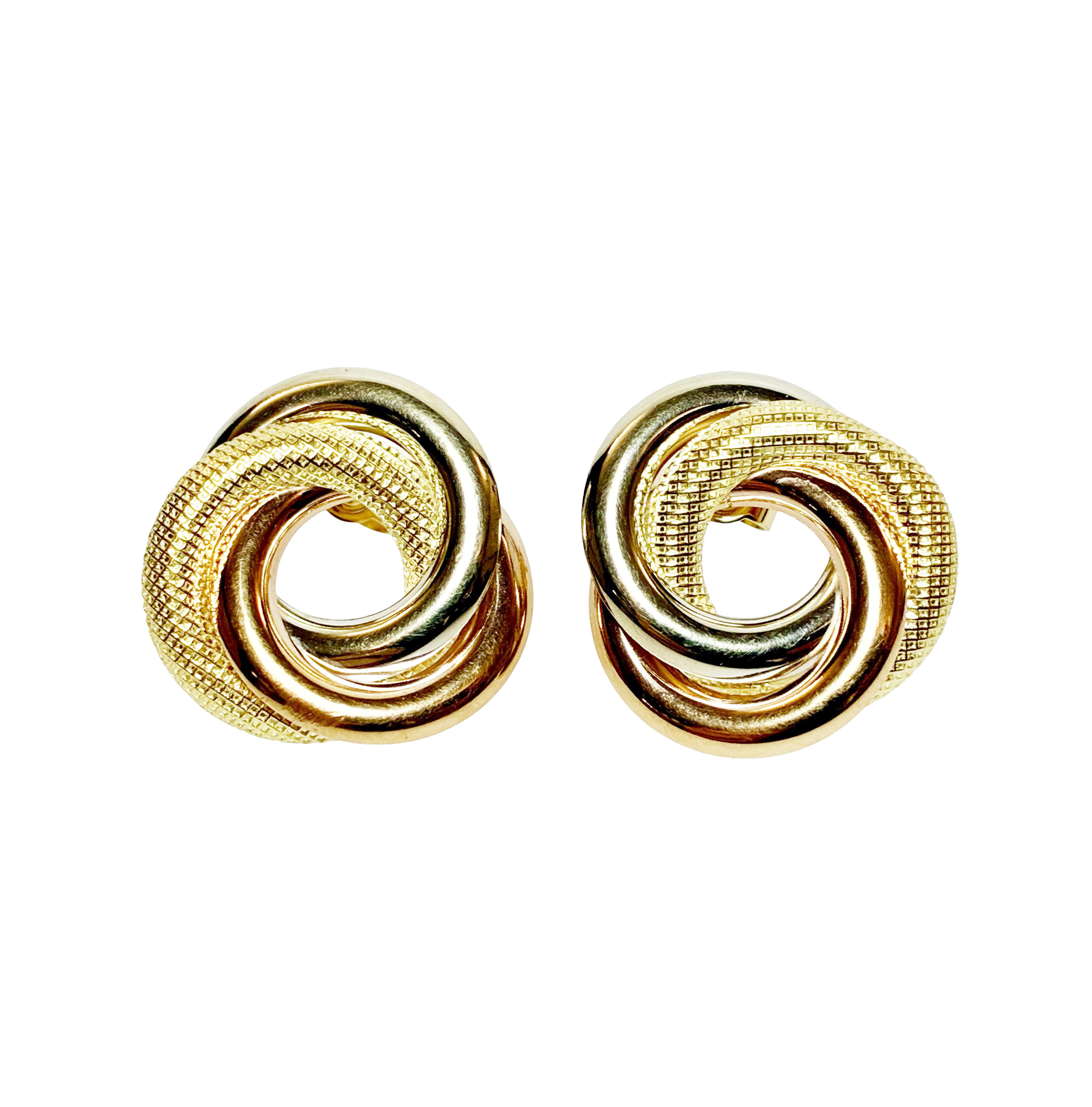 Ohrstecker "Knoten" - Gold Weißgold Rosegold 750 - Durchmesser ca. 20mm - Privatbesitz