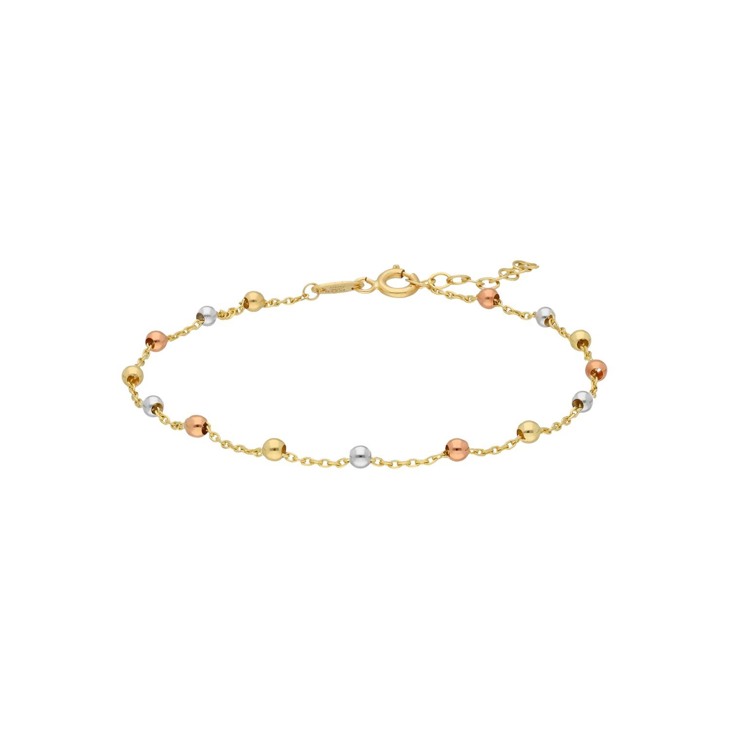 Armkette "Kügelchen" tricolor 585/-