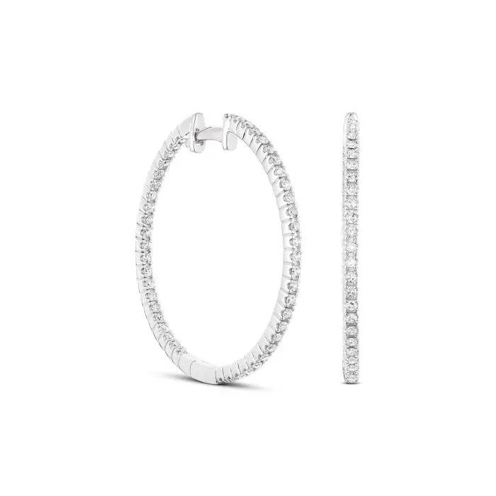 Lab Grown Diamond Klappcreolen Weißgold 585/- im Brillantschliff zus. 0,67 ct.