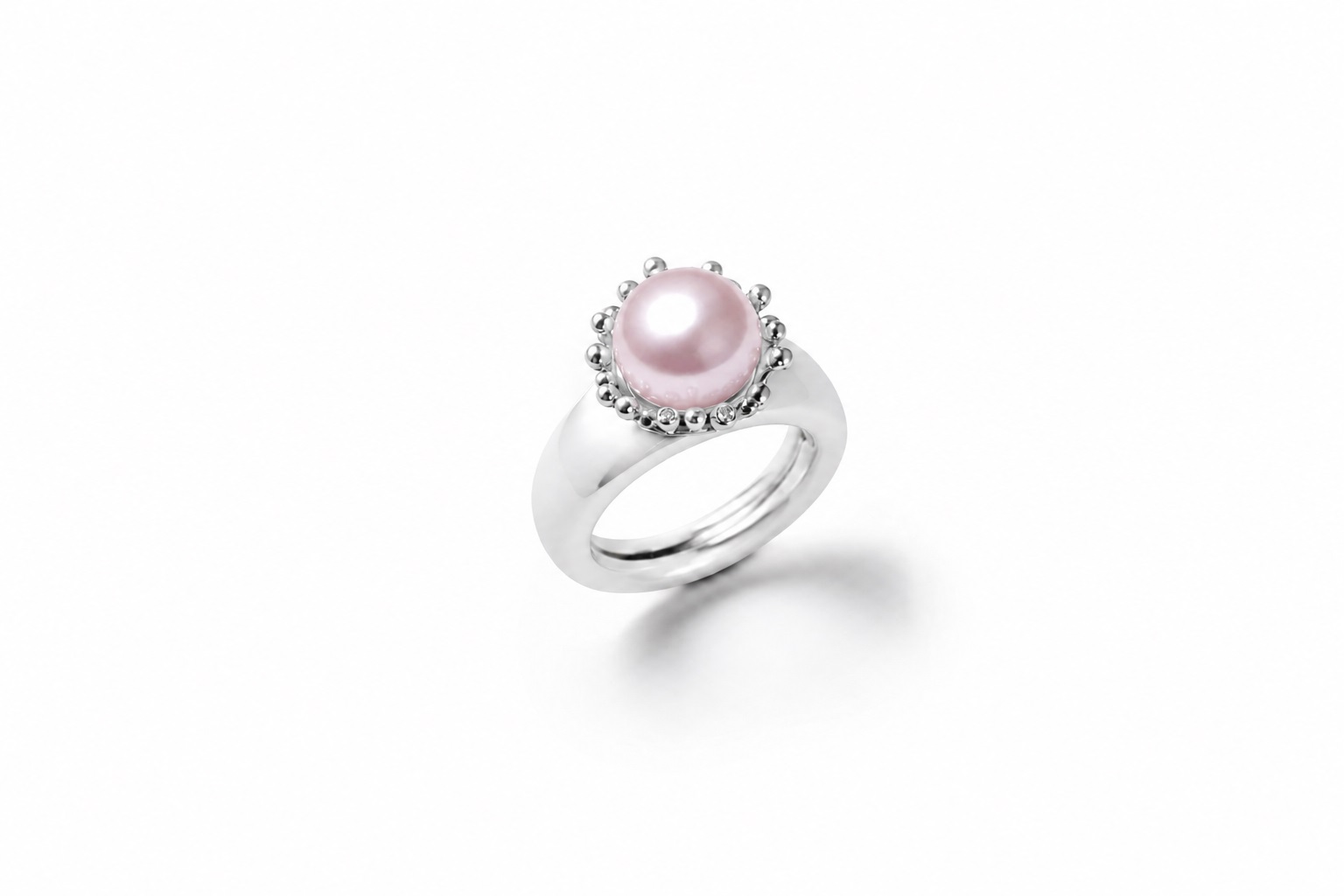 Charlotte Kopf Edelstahl mit Süßwasserperle rosa - 10mm