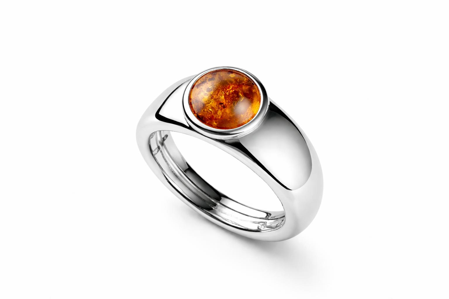 Charlotte Kopf Sterlingsilber mit Golden Brown Amber