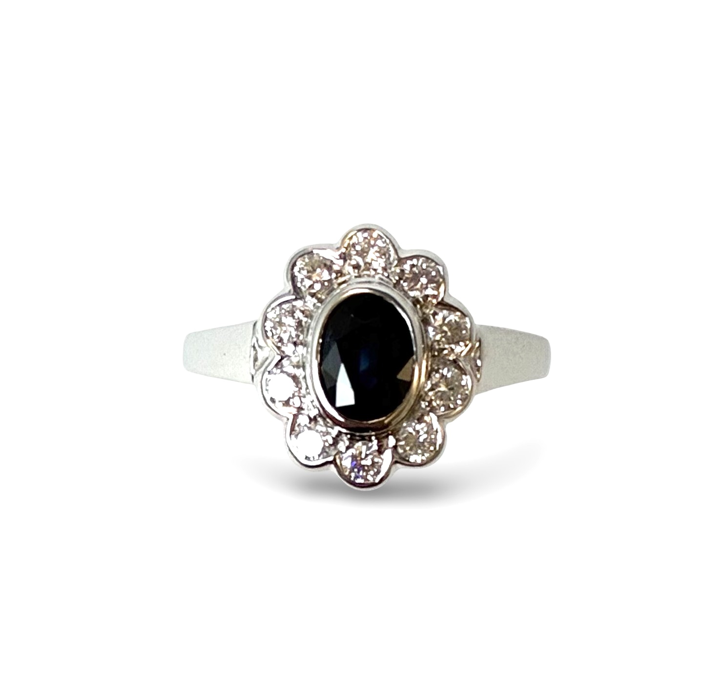 Brillant Saphir Ring - Weißgold 585 - RW 54 - Privatbesitz