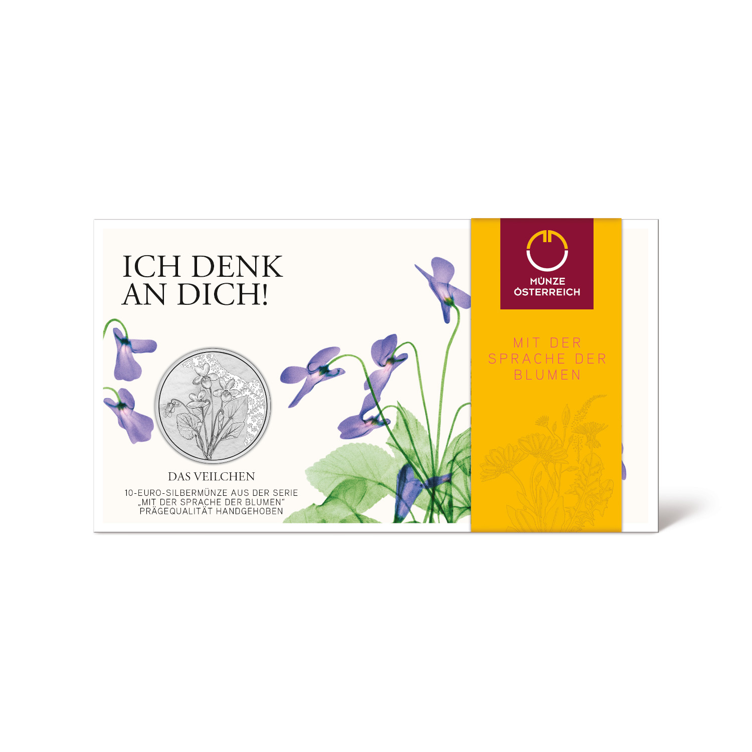 10 Euro Münze "Das Veilchen" Silber 925 handgehoben