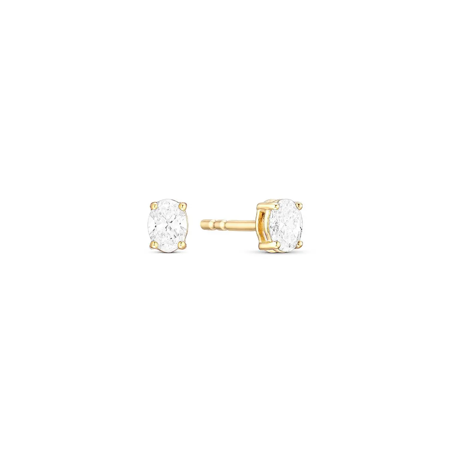 Lab Grown Diamond Ohrstecker Gelbgold 585/- im Ovalschliff zus. ca. 0,30 ct.