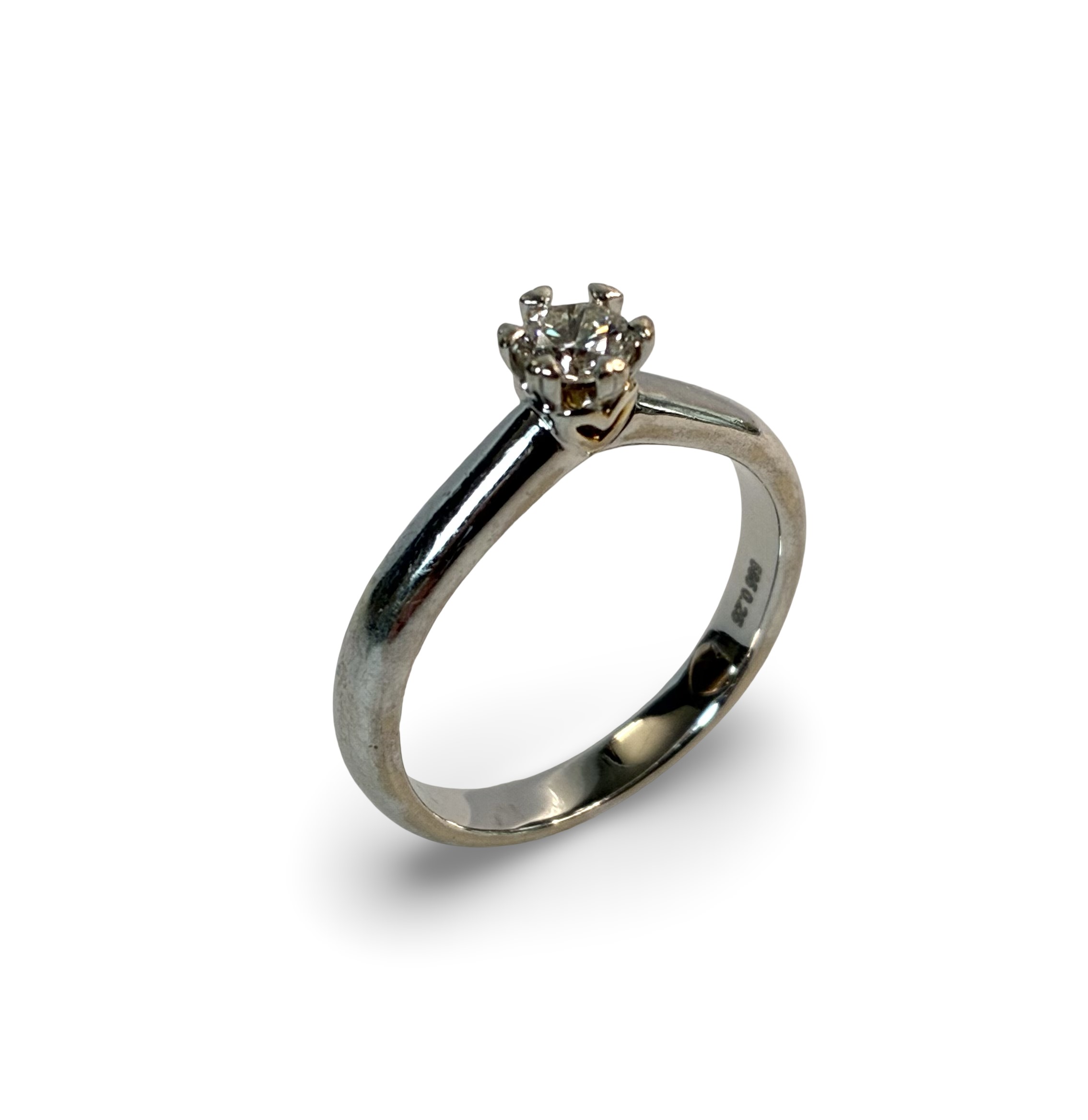 Brillantsolitär Ring - Weißgold 585 - RW 51+m - Privatbesitz