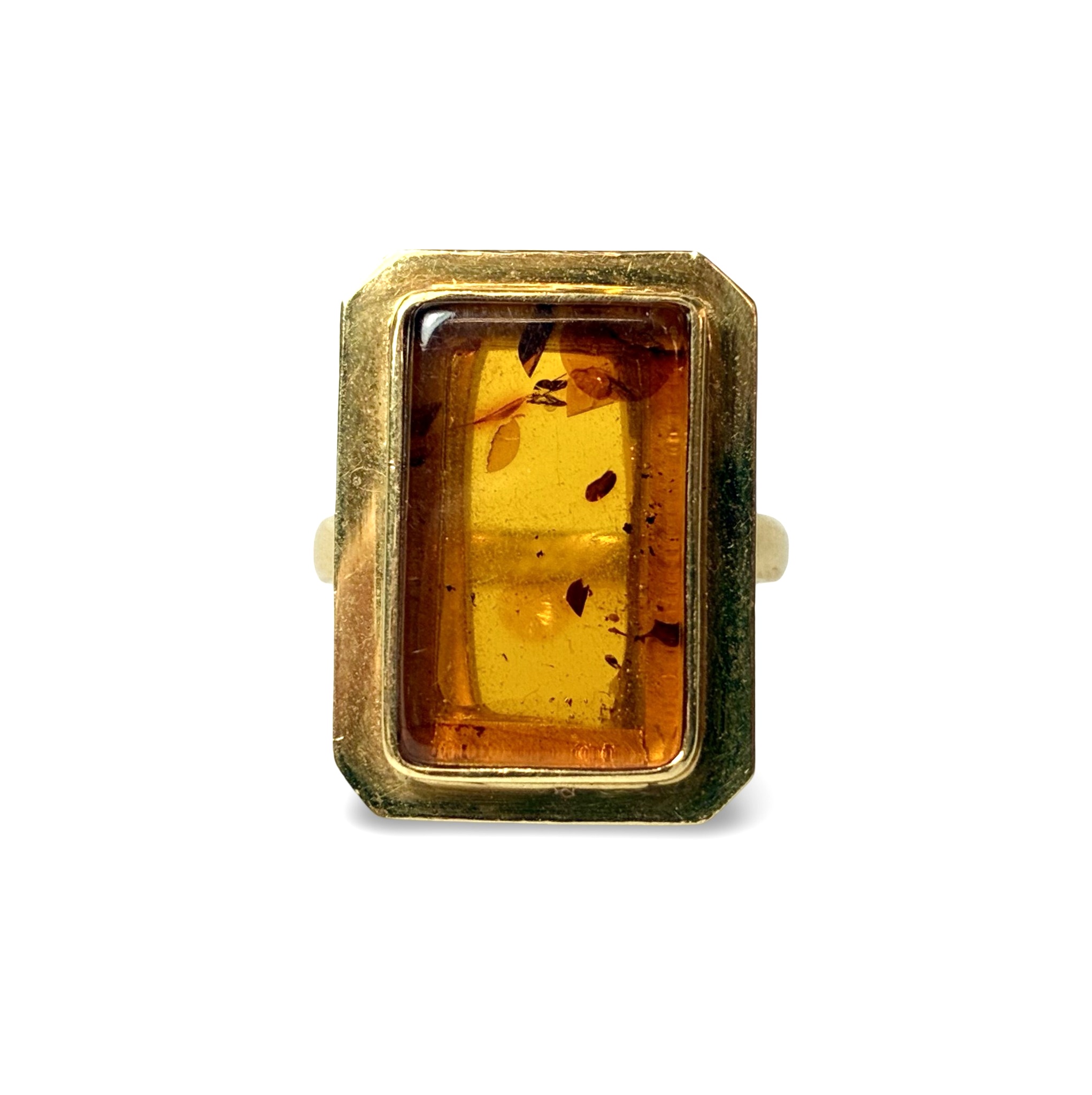 Ring mit beh. Bernstein - Gold 585 - RW 55 - Privatbesitz