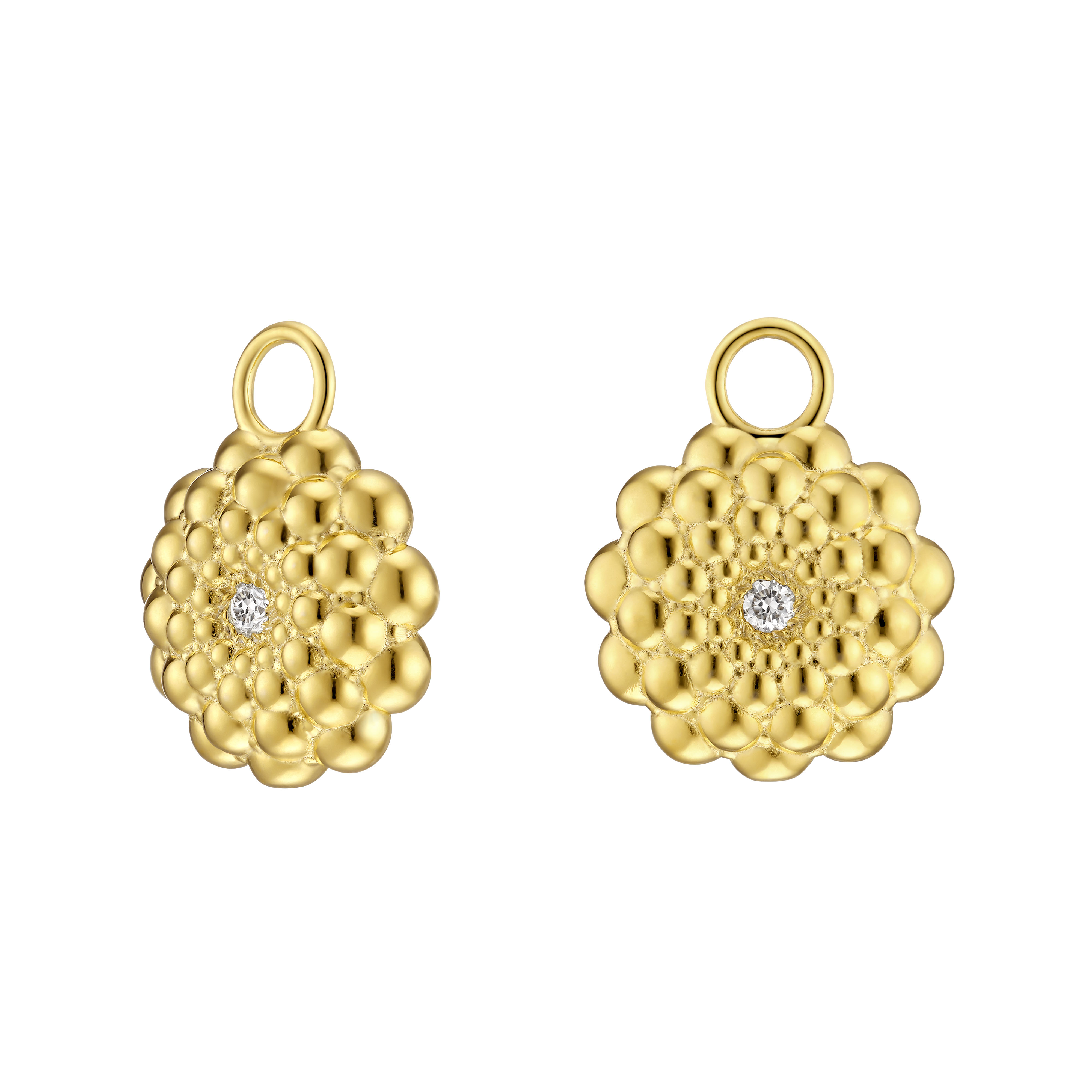 Ear Candy BUBBLES Sterlingsilber, Gelbgold 750/- vergoldet mit Brillant