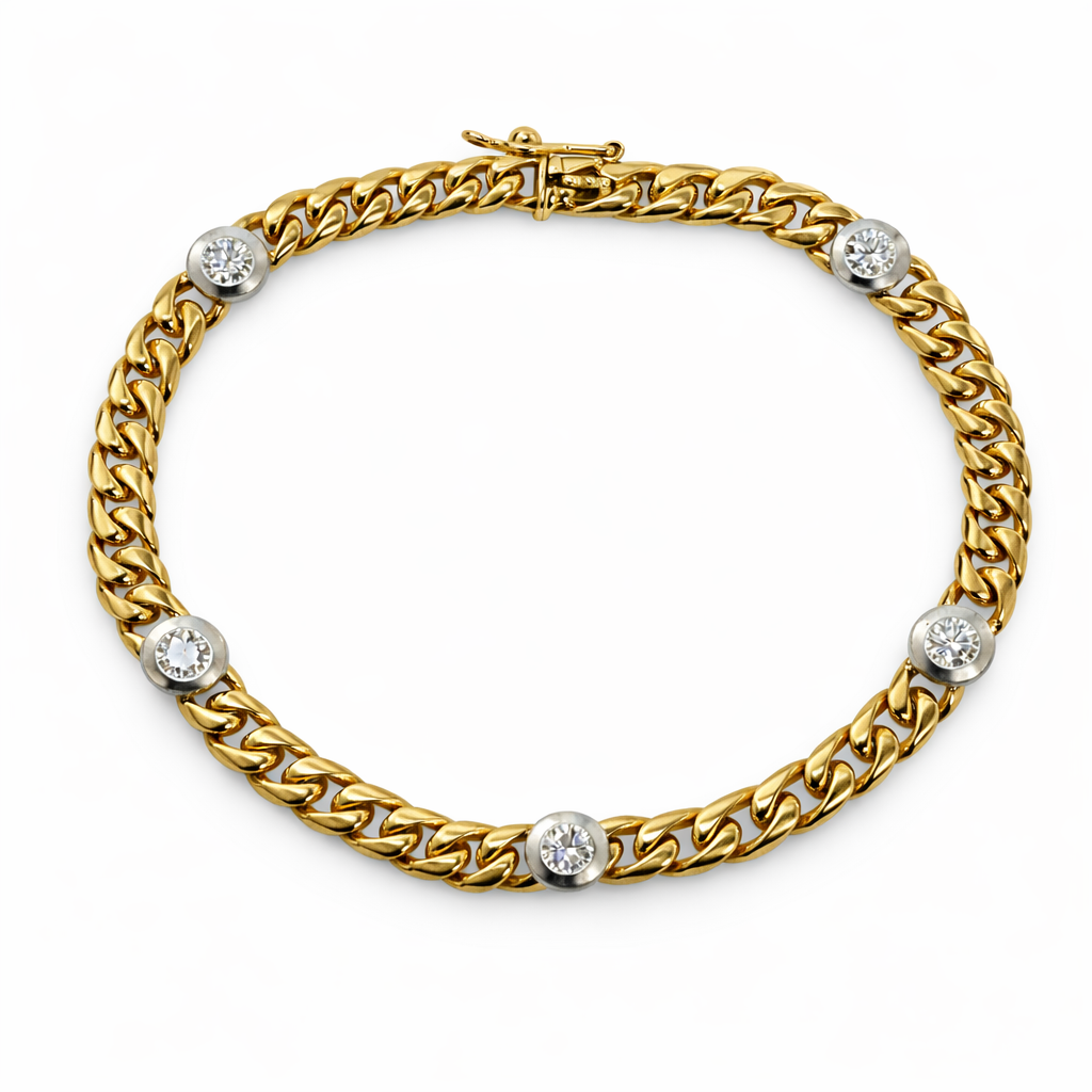 Brillantpanzerarmkette - Gold 750 - Länge ca. 18,5cm- Privatbesitz