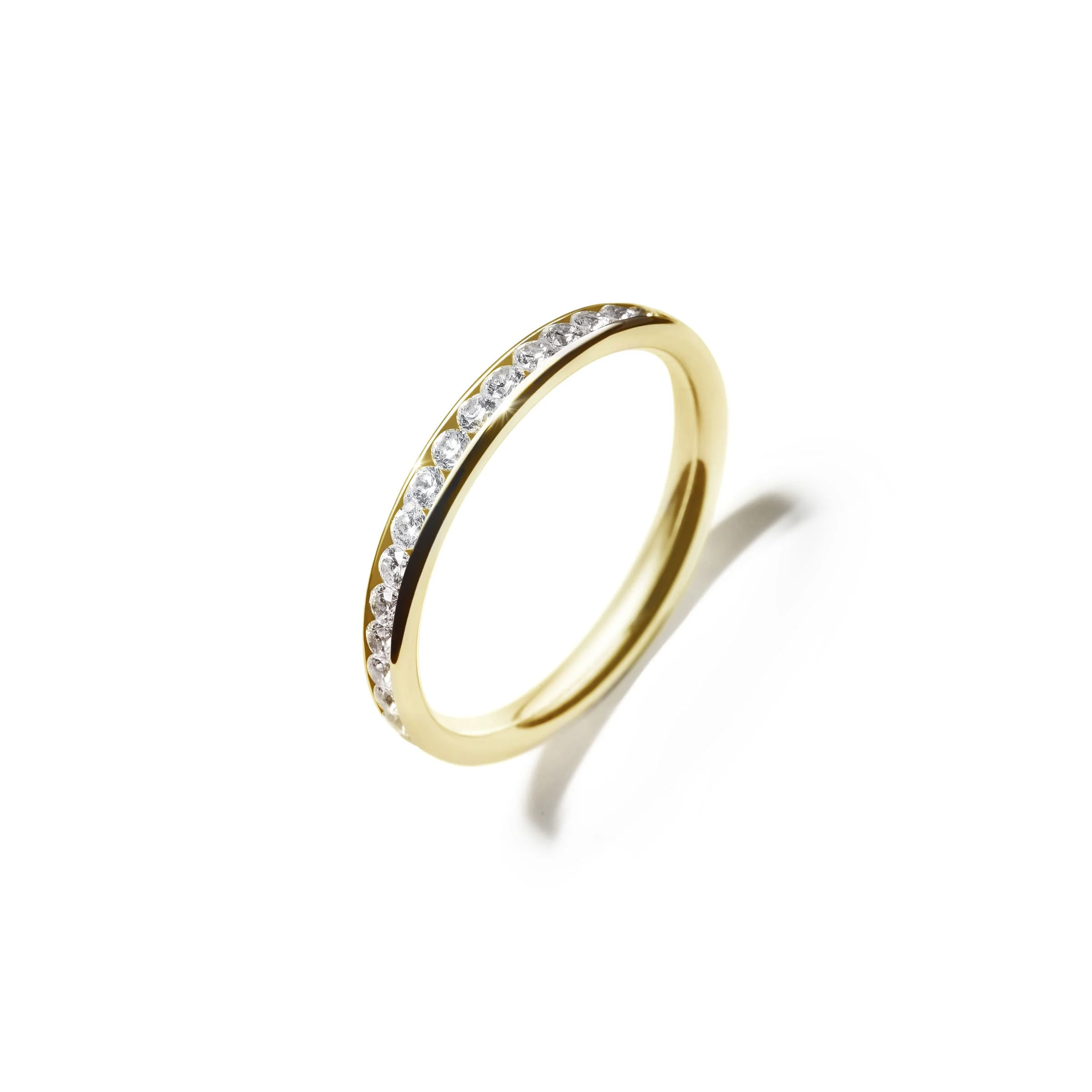 Ring ily Memoire Gelbgold 585/- schmal halb ausgefasst mit Brillanten - RW52
