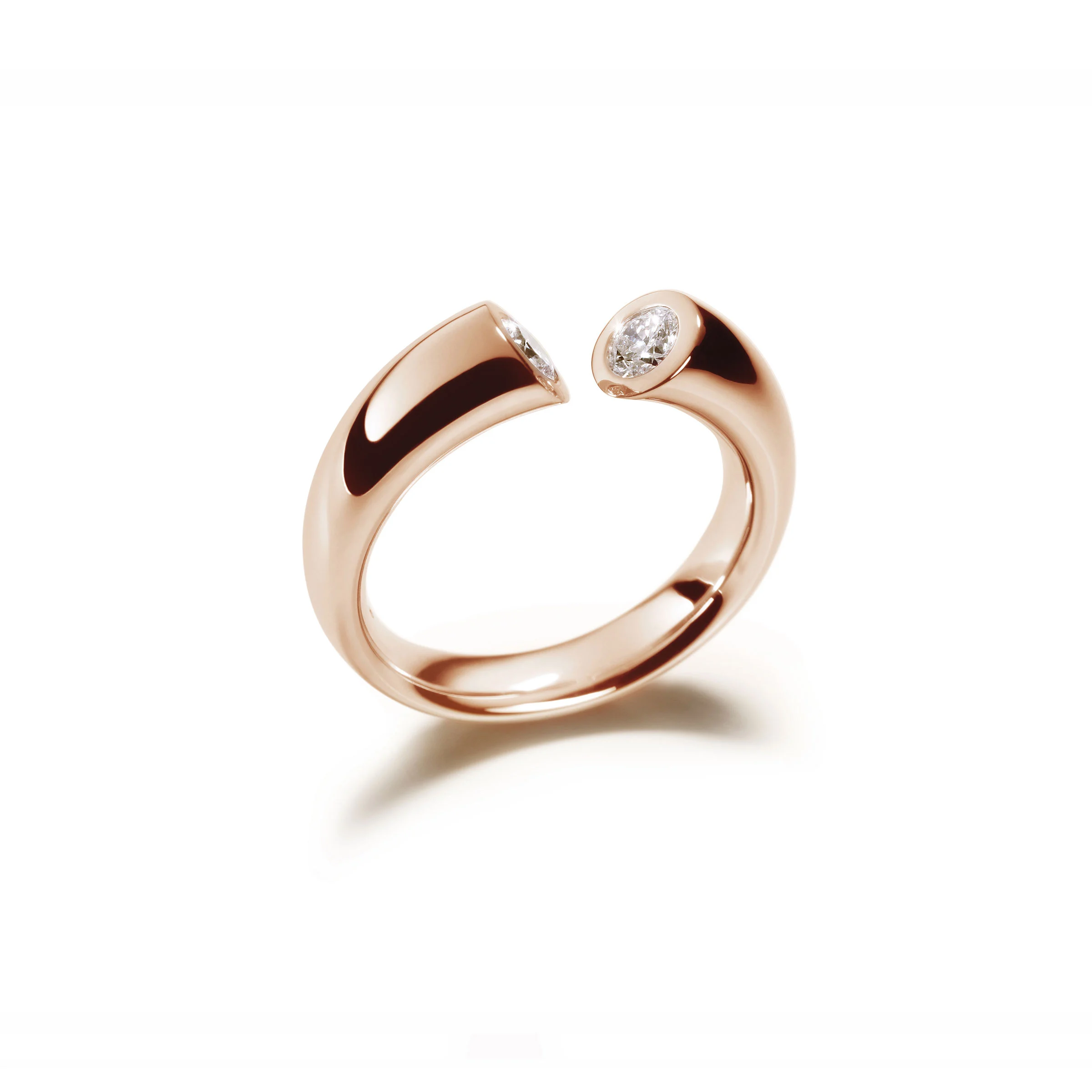 Ring DIALOG Rotgold 585/- mit 2 Brillanten zus. 0,40ct.