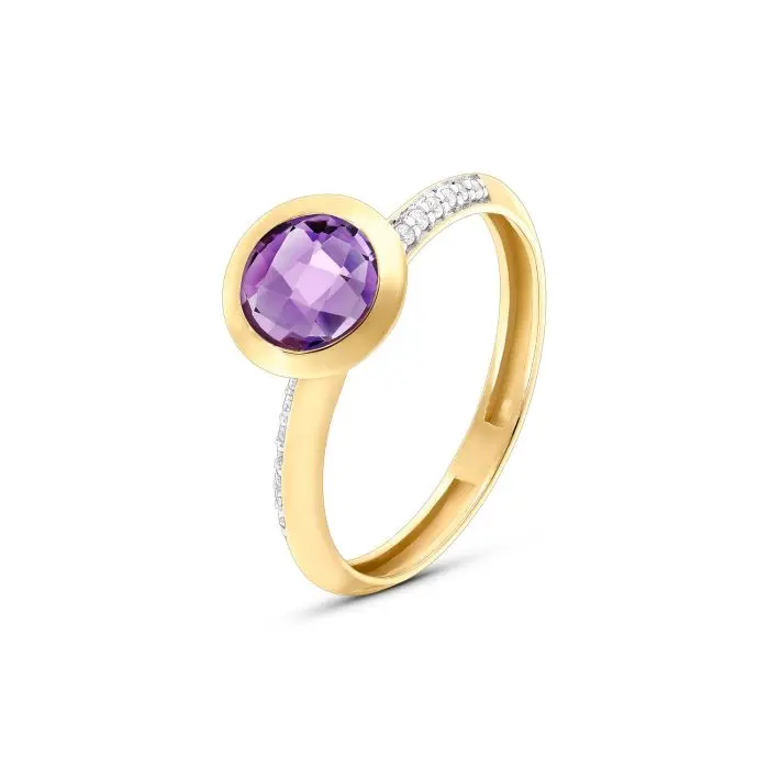 Brillant Amethyst Ring Gelbgold 585/-
