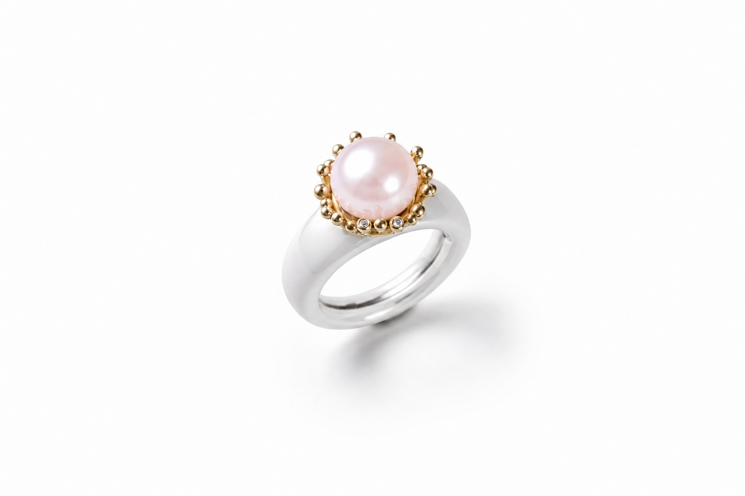 Charlotte Kopf Edelstahl mit Süßwasserperle rosa - 10mm