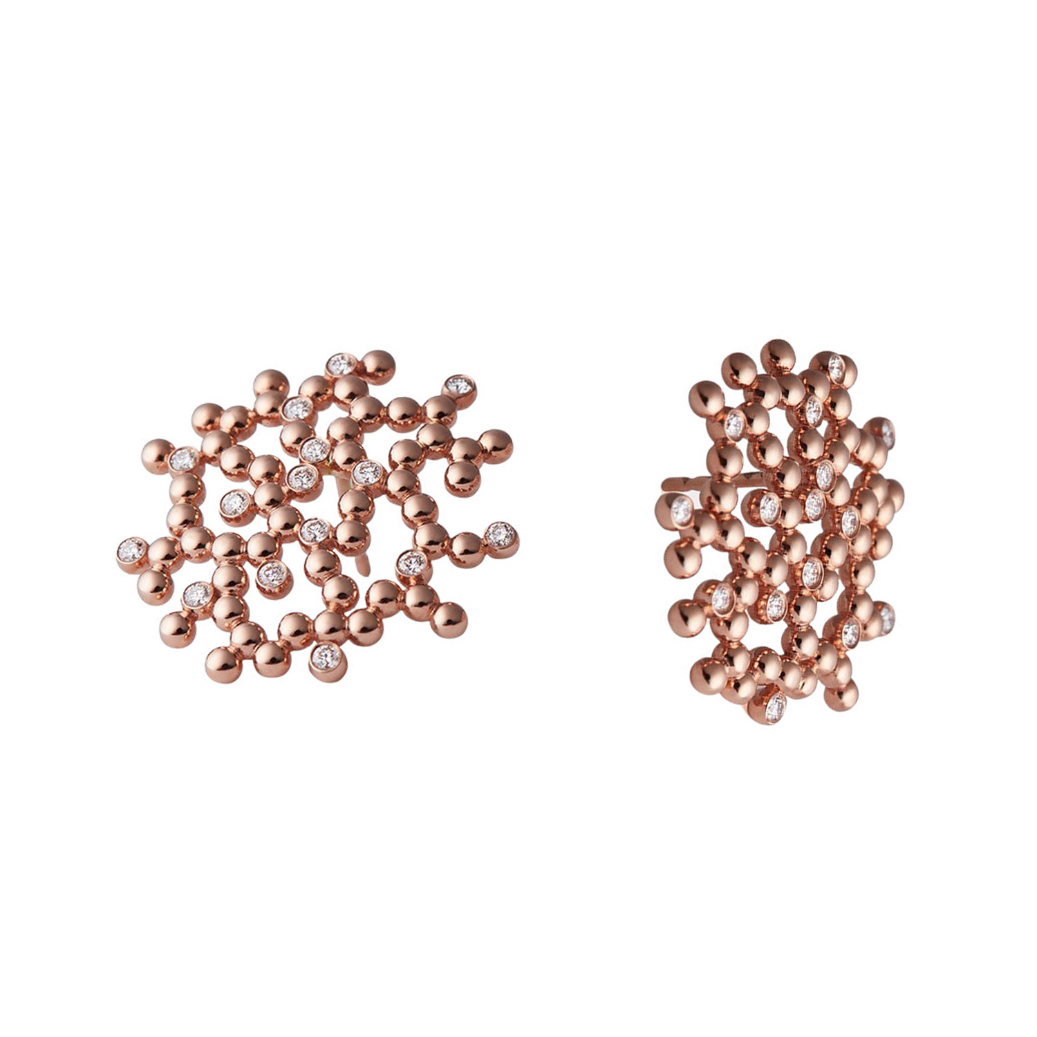 Ohrstecker AURELIA groß Rotgold 585/- mit Brillanten