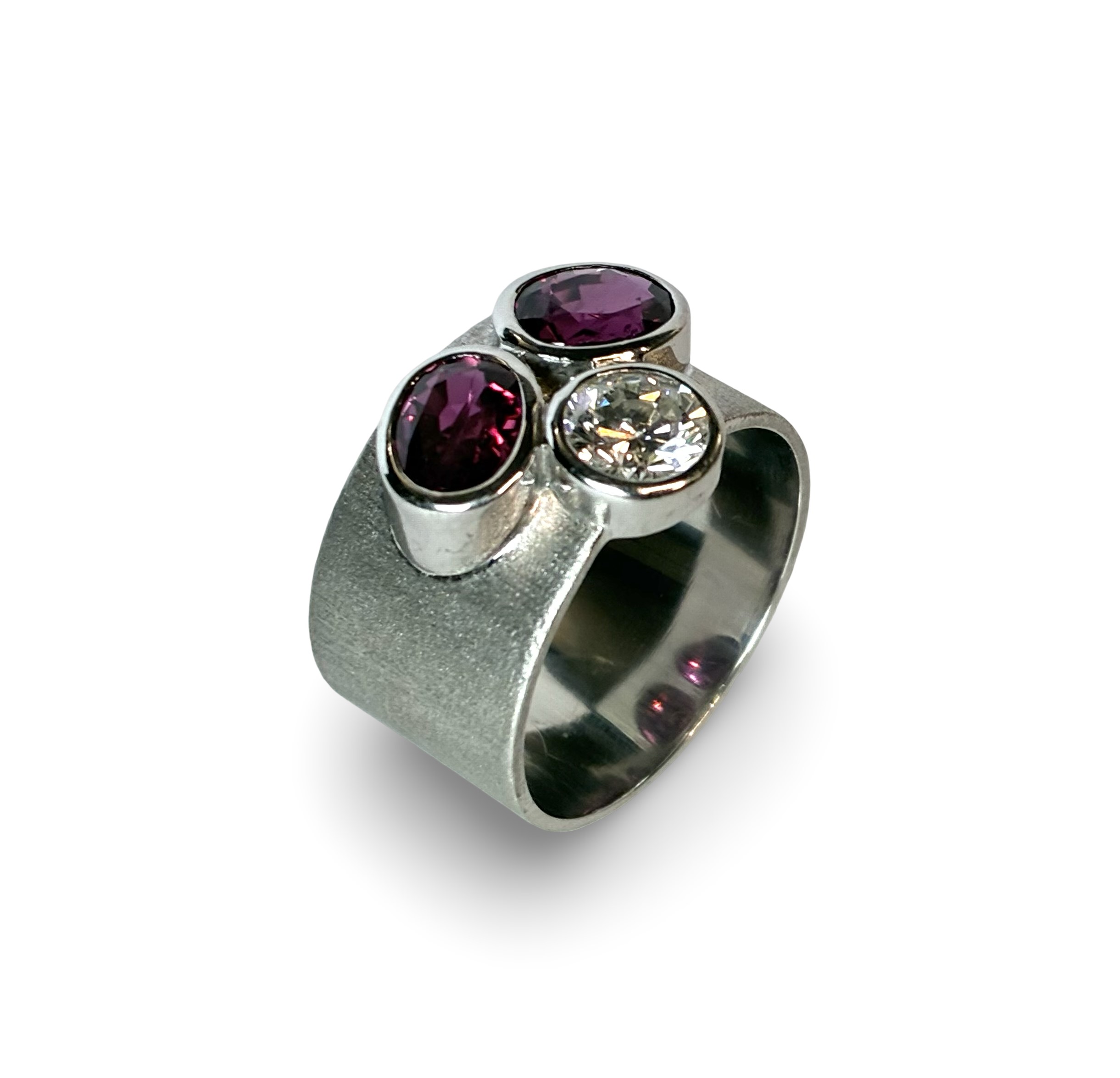 Brillant Rubinring - Weißgold 585 - RW 54 - Privatbesitz