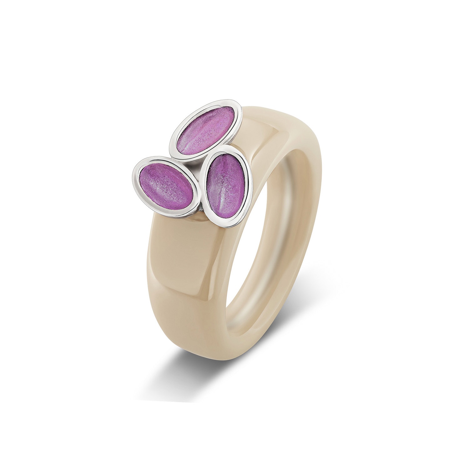 Charlotte Kopf FARBENFROH Sterlingsilber mit Emaille - Lila