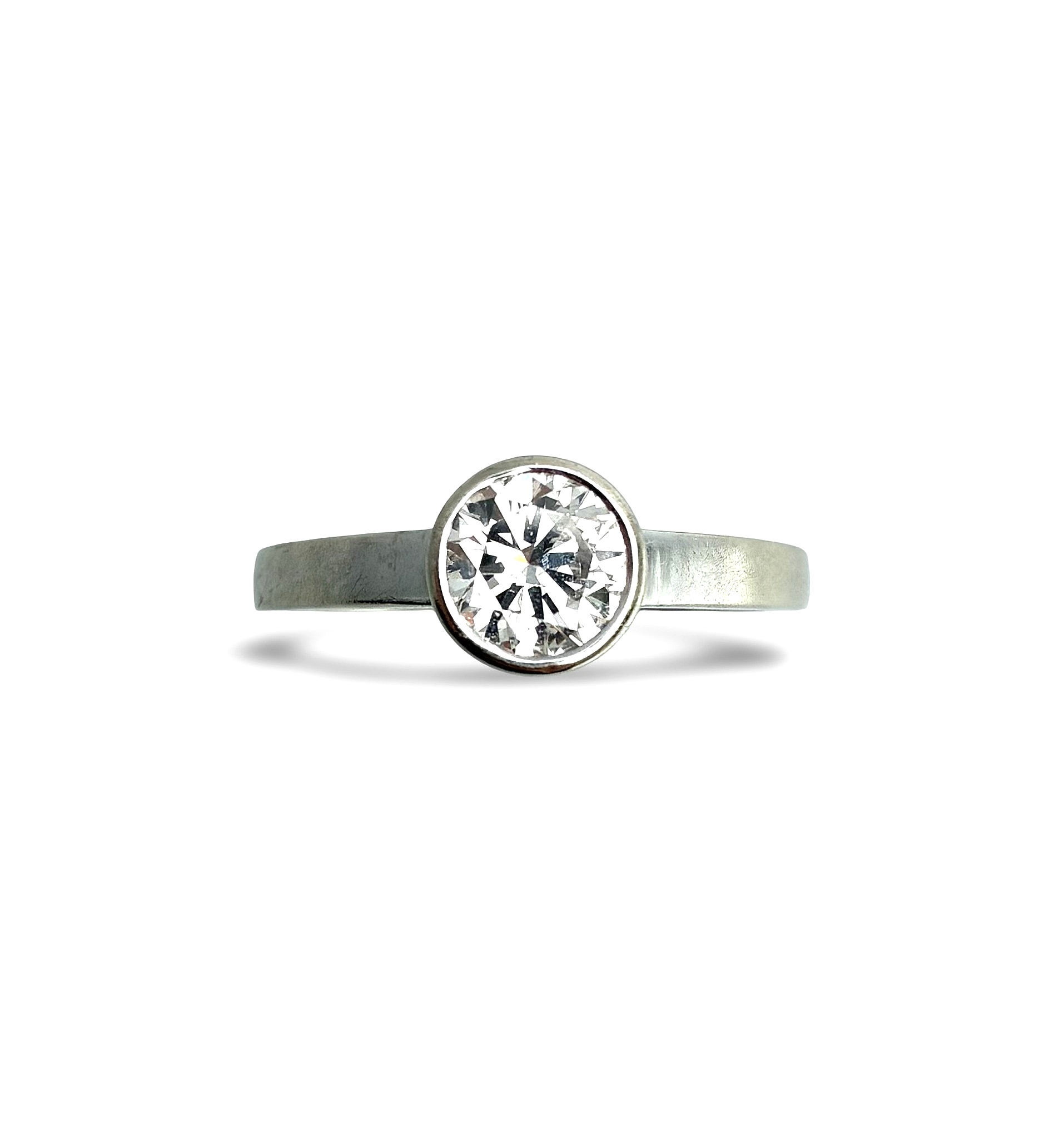 Brillantsolitär Ring - Weißgold 585 - RW 64 - Privatbesitz