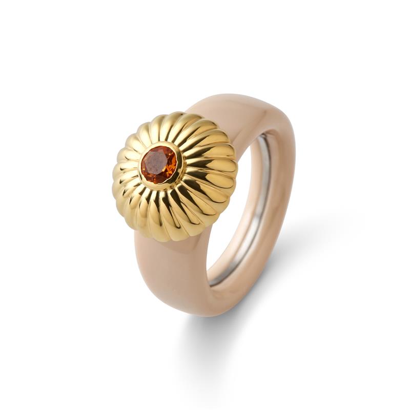 Charlotte Kopf SUN ø14mm Sterlingsilber Gelbgold 585/- vergoldet mit Citrin