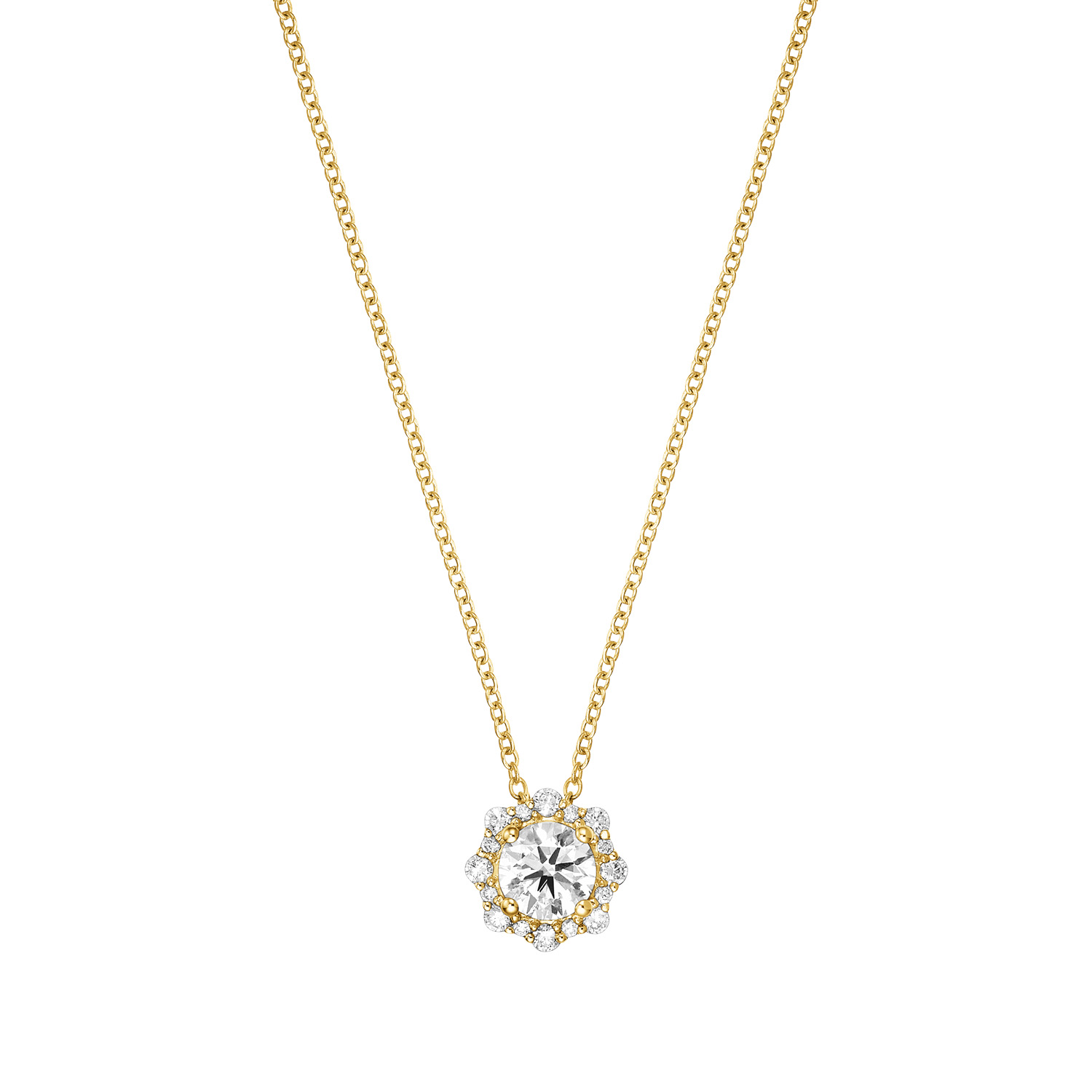 Lab Grown Diamond Collier Gelbgold 585/- im Brillantschliff zus. 0,98 ct.