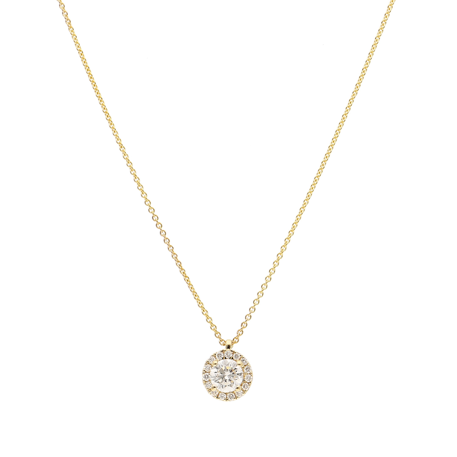 Lab Grown Diamond Collier Gelbgold 585/- im Brillantschliff zus. 0,38 ct.