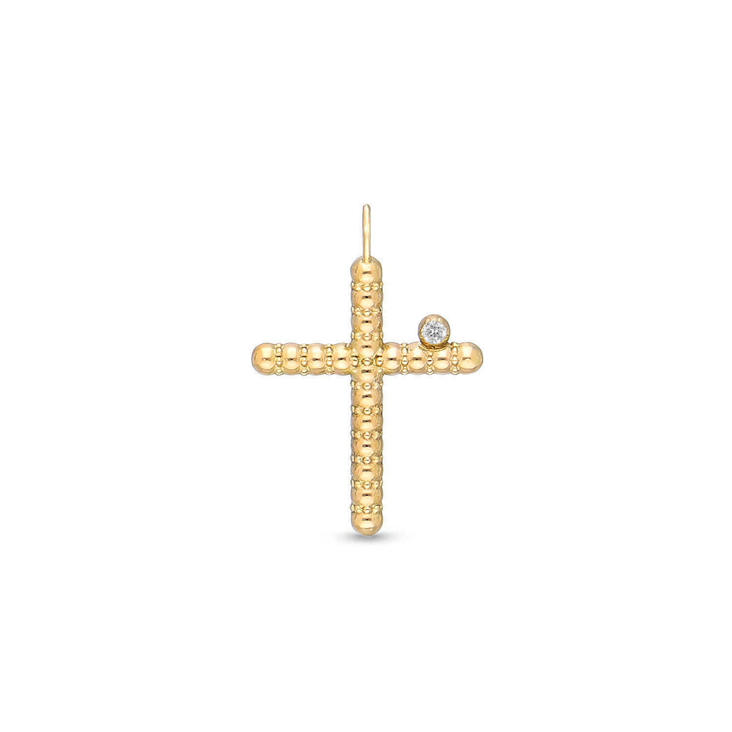 Anhänger IN SIGNO Kreuz klein Gelbgold 585/- mit Brillant