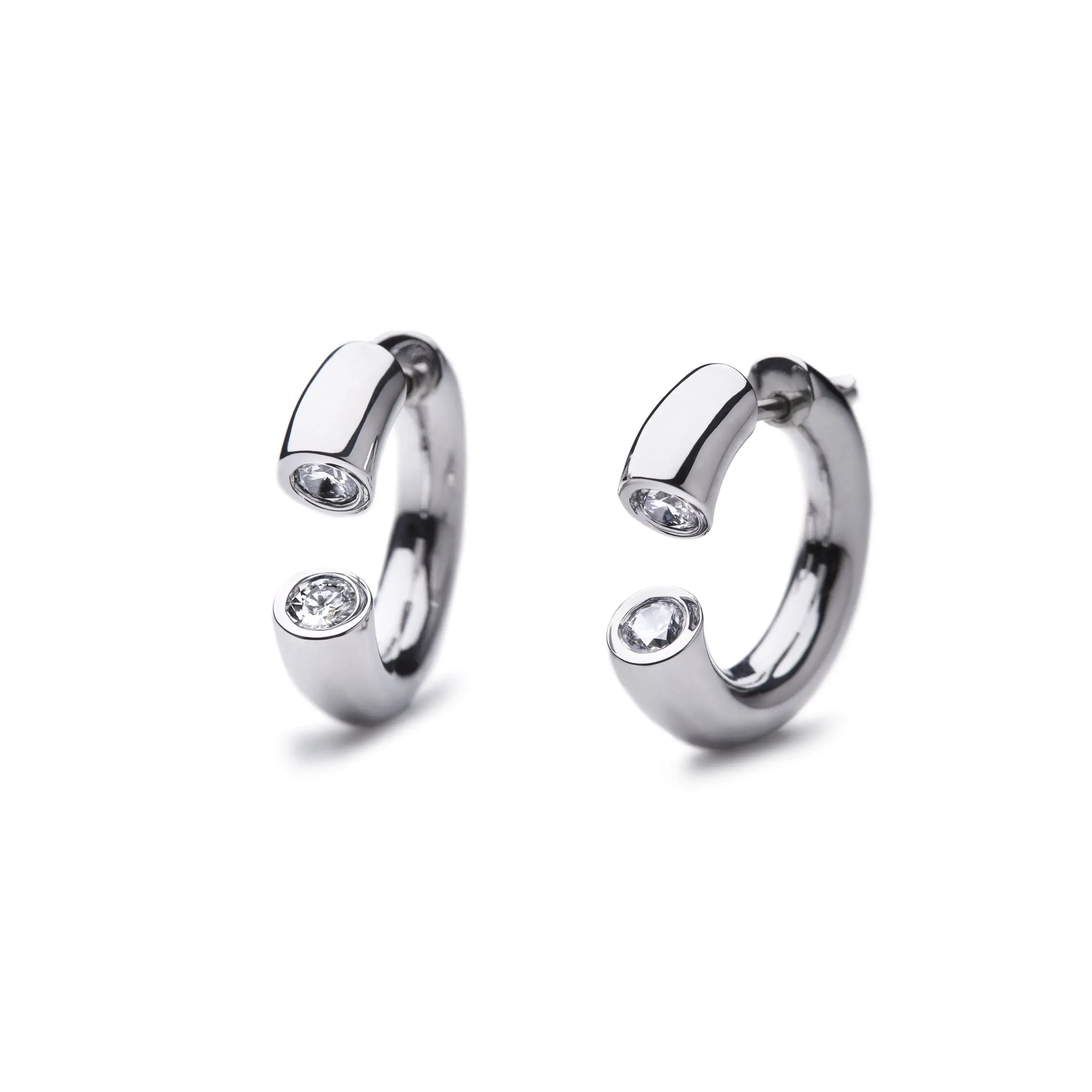 Creolen DIALOG Weißgold 750/- mit Brillanten zus. 0,48ct.