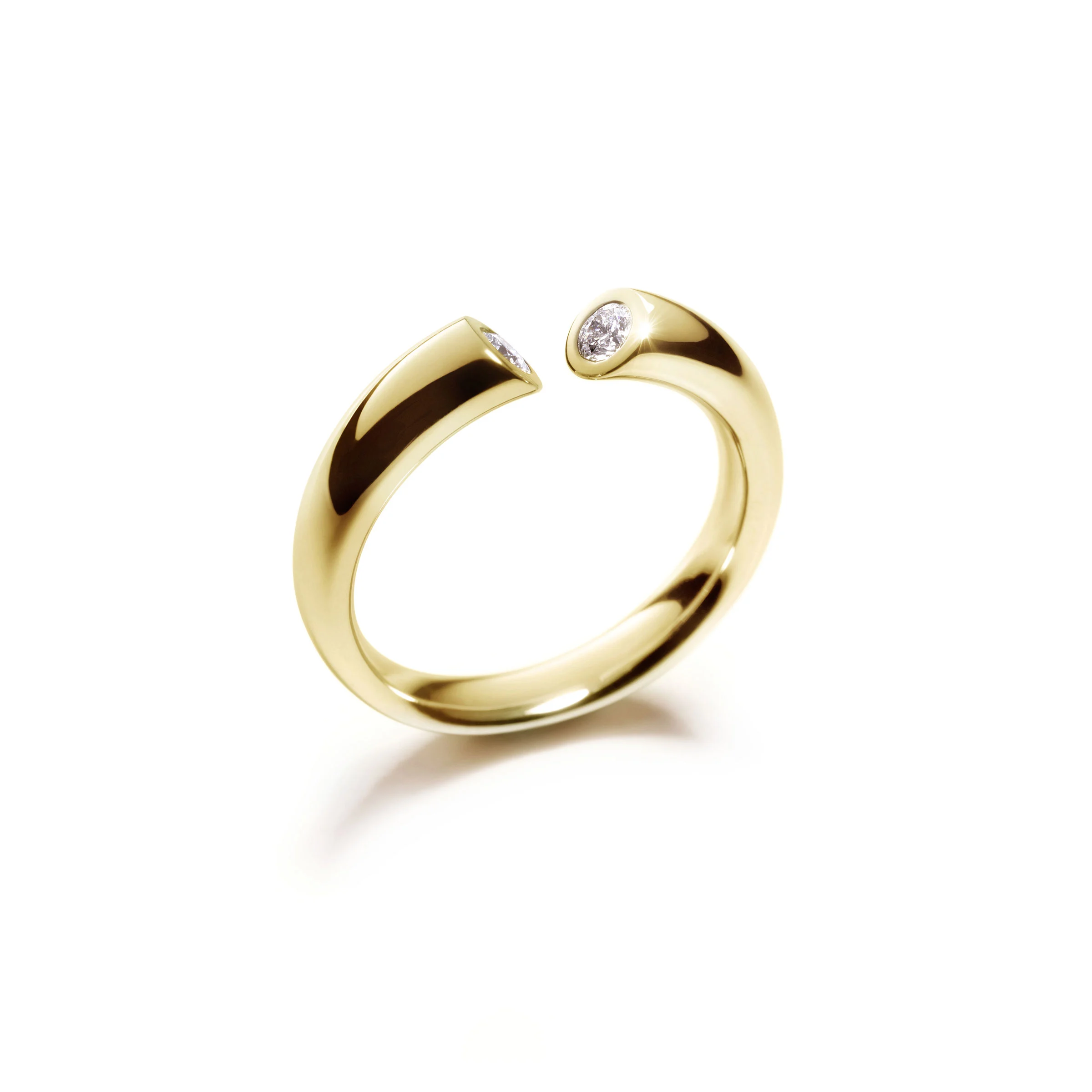 Ring DIALOG Gelbgold 750/-  mit 2 Brillanten zus. 0,15ct.