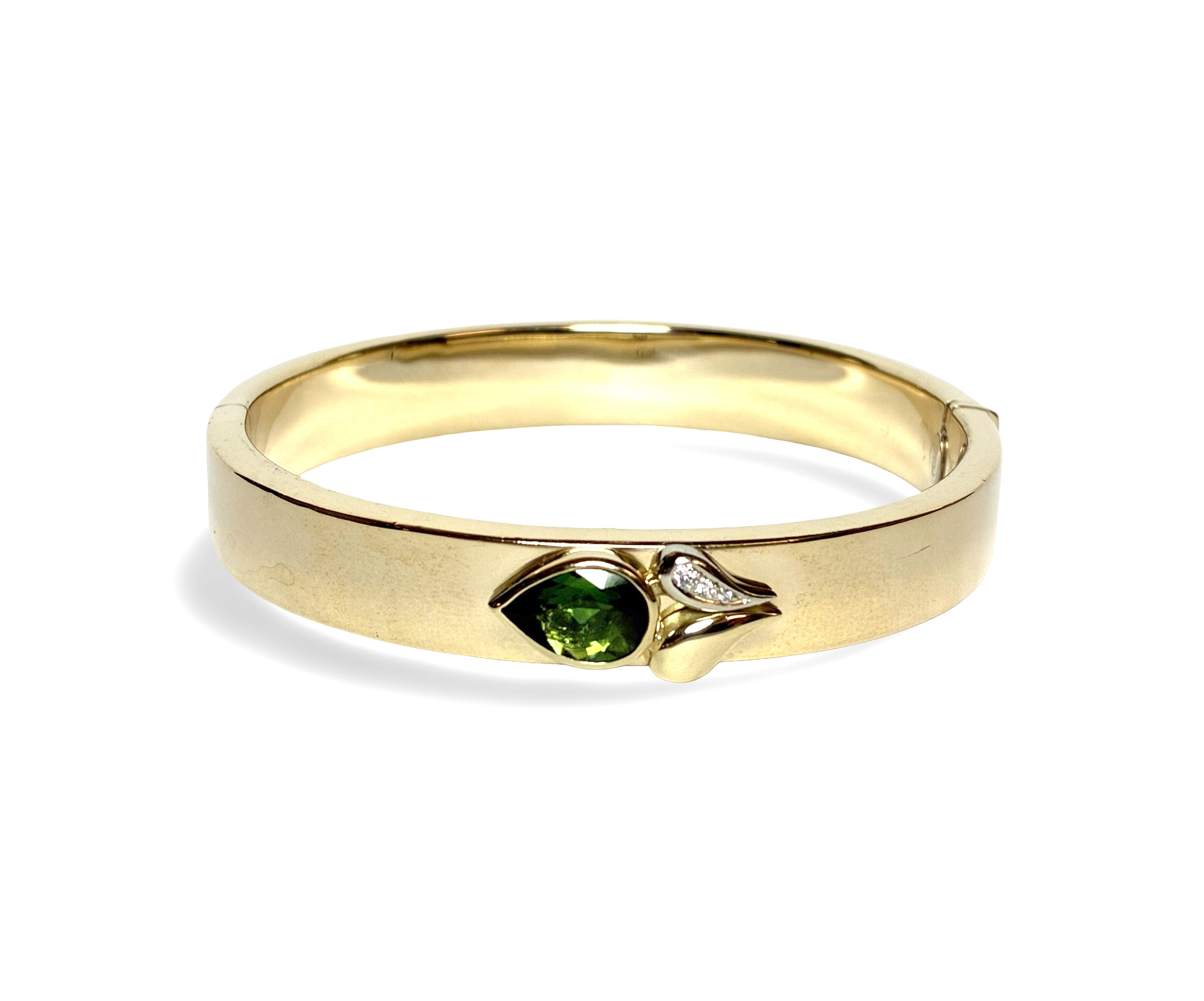 Brillant Turmalin Armreif - Gold 585 - Innenmaße ca. 56 x 54 mm - Privatbesitz