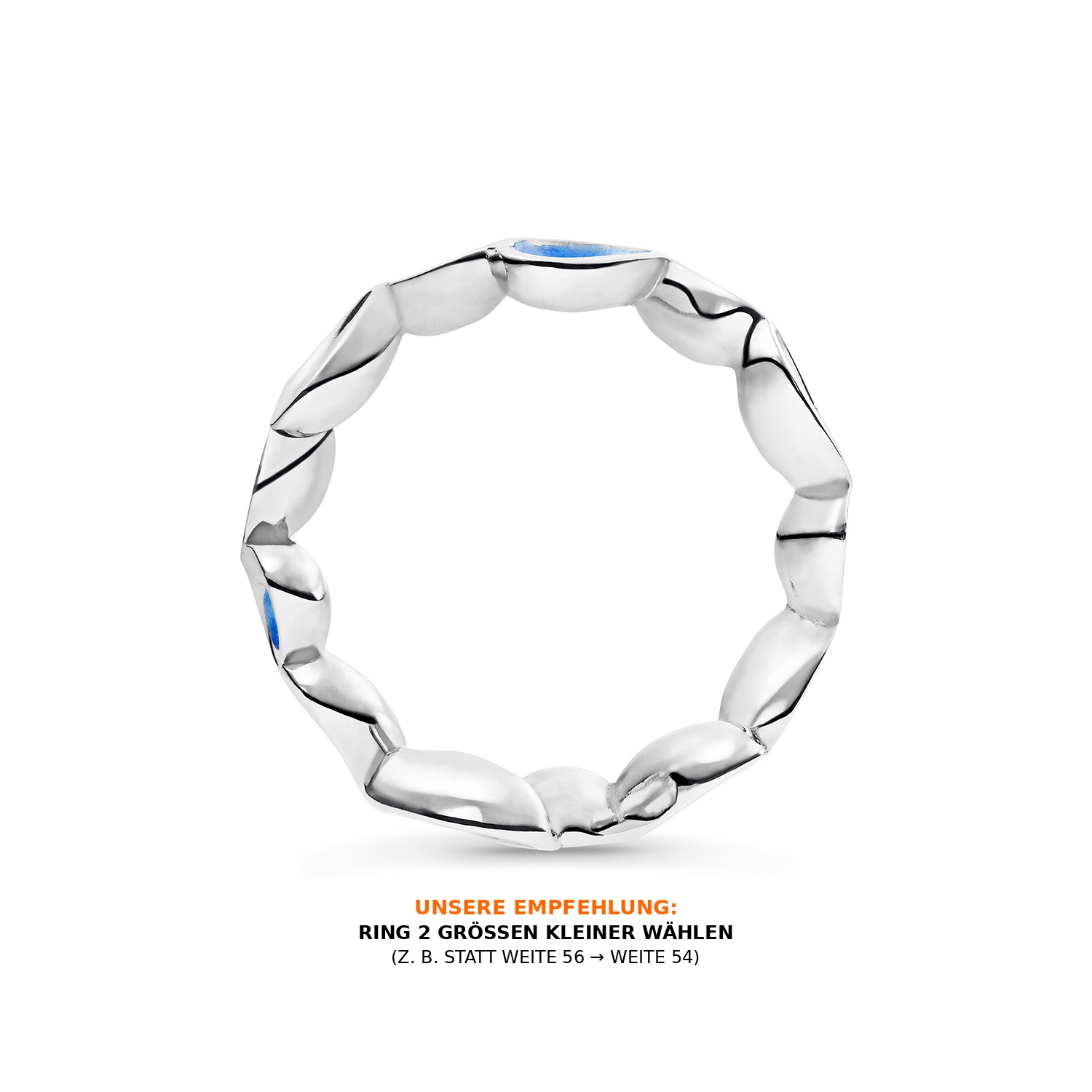 Ring FARBENFROH Sterlingsilber mit Emaille - Hellblau