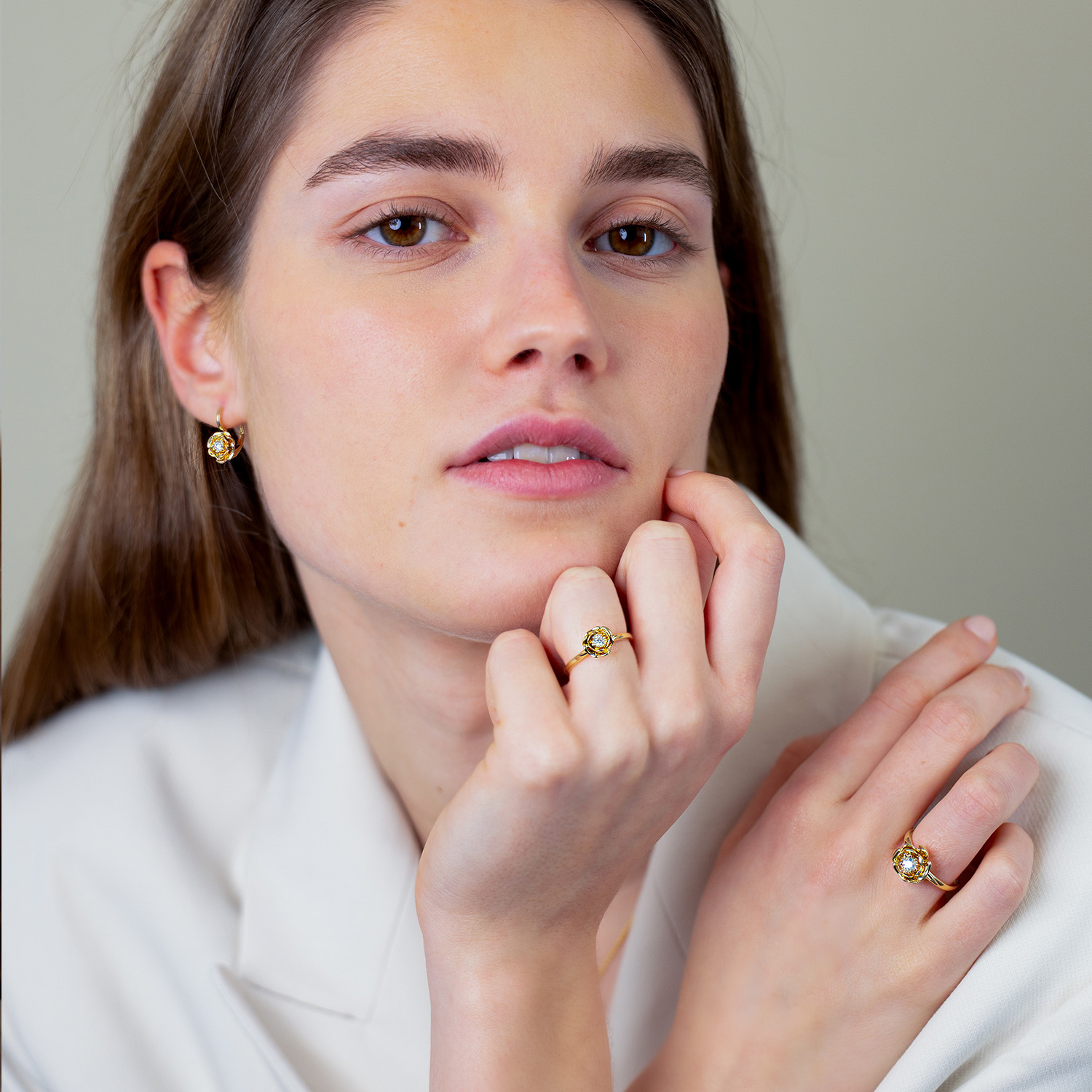 Ring WILDROSE-S Gelbgold 585/- mit Brillant