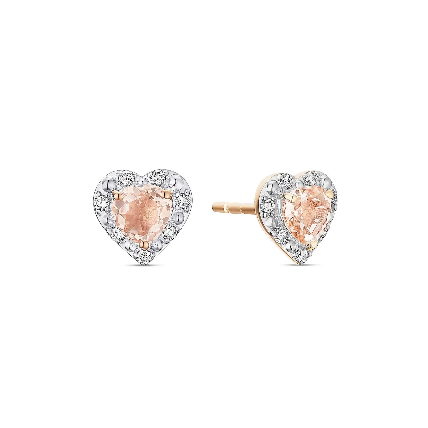 Brillant Morganit Ohrstecker Roségold 585/- "Soft Peach"