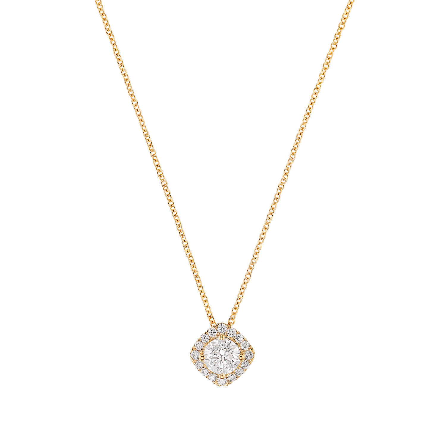 Lab Grown Diamond Collier Gelbgold 585/- im Brillantschliff zus.1,25 ct.