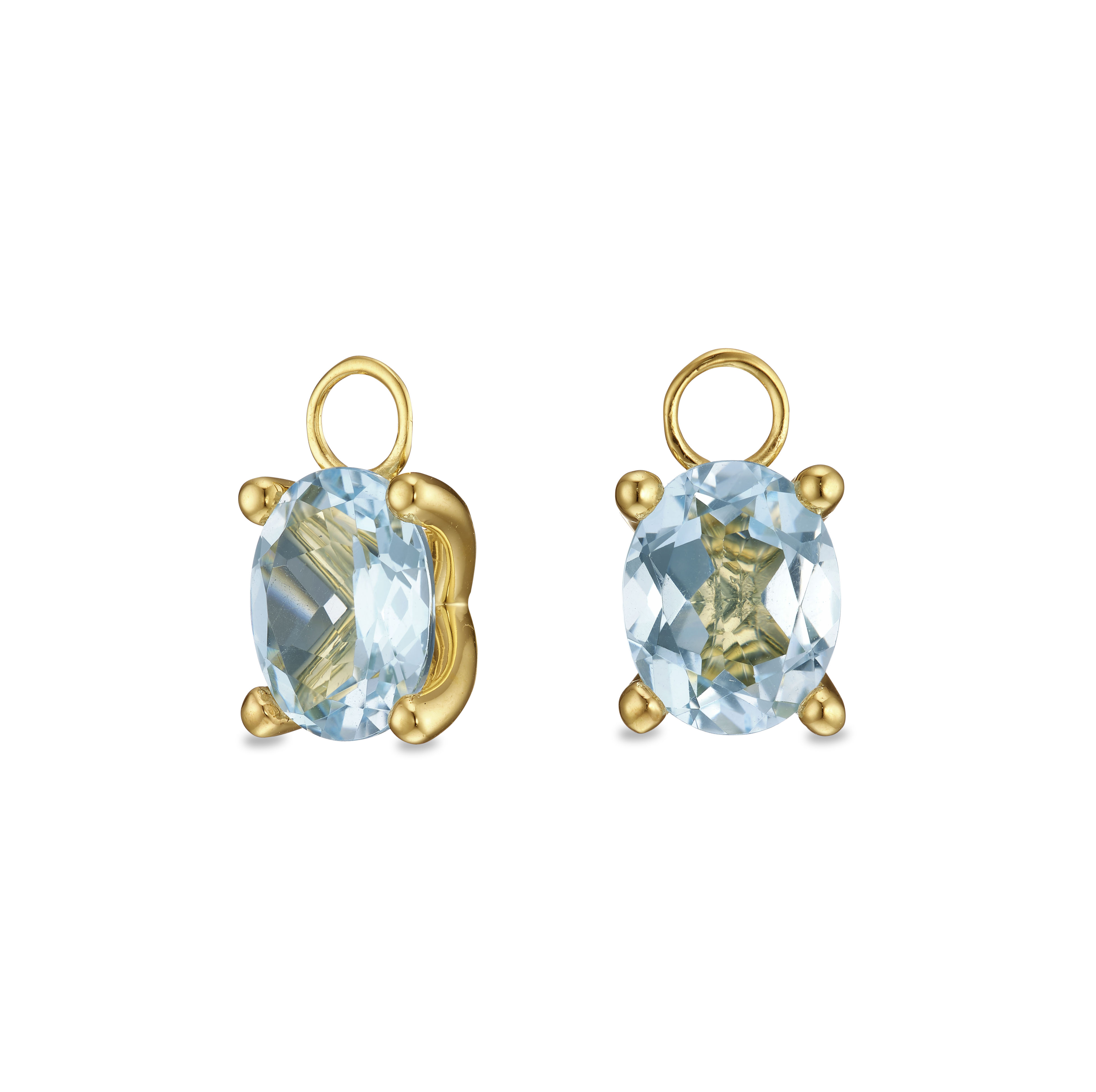 Ear Candy COCKTAIL Gelbgold 585/- mit blauem Topas Oval
