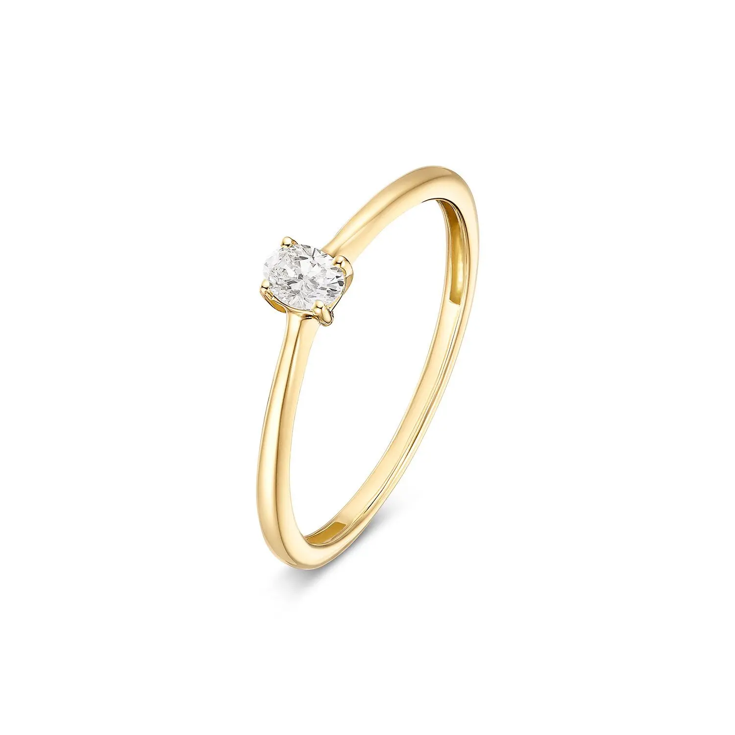 Lab Grown Diamond Ring Gelbgold 585/- im Ovalschliff zus. ca. 0,15ct.