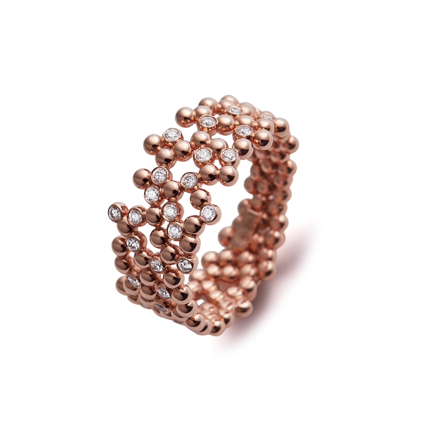 AURELIA Luxus-Ring-M aus 585/- Roségold mit Diamanten im Brillantschliff