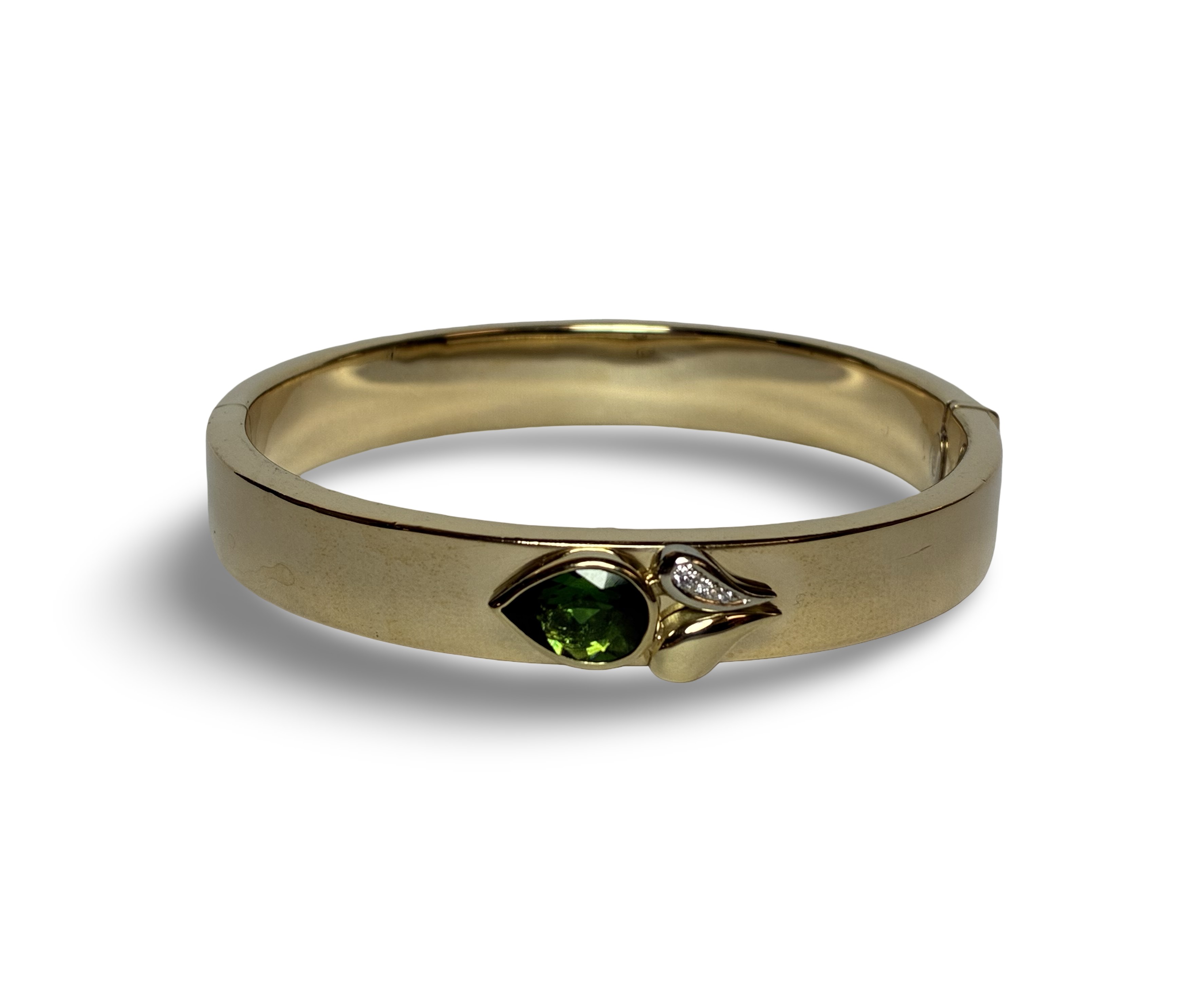 Brillant Turmalin Armreif - Gold 585 - Innenmaße ca. 56 x 54 mm - Privatbesitz