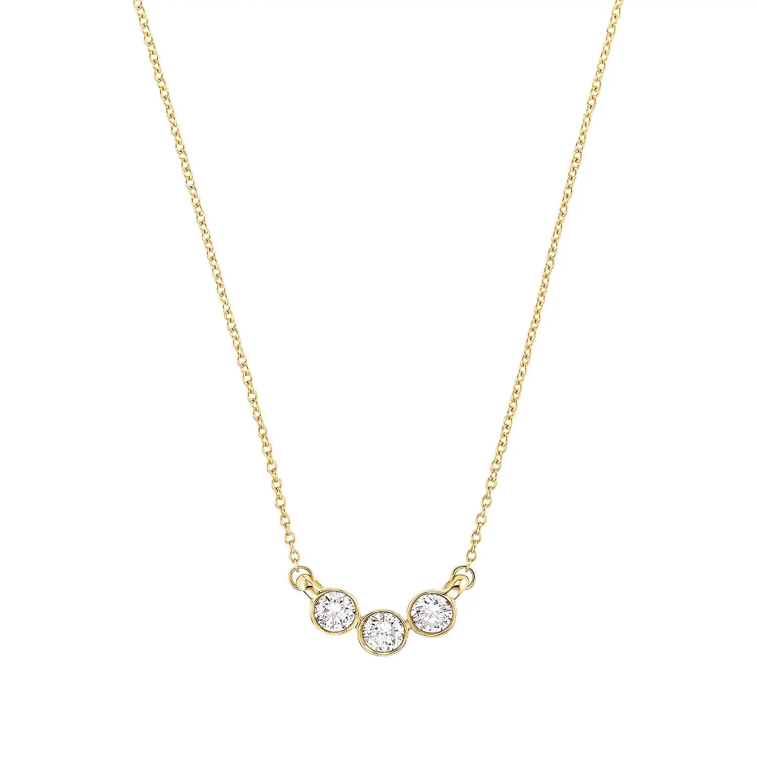 Lab Grown Diamond Collier Gelbgold 585/- im Brillantschliff zus.ca. 0,22ct.