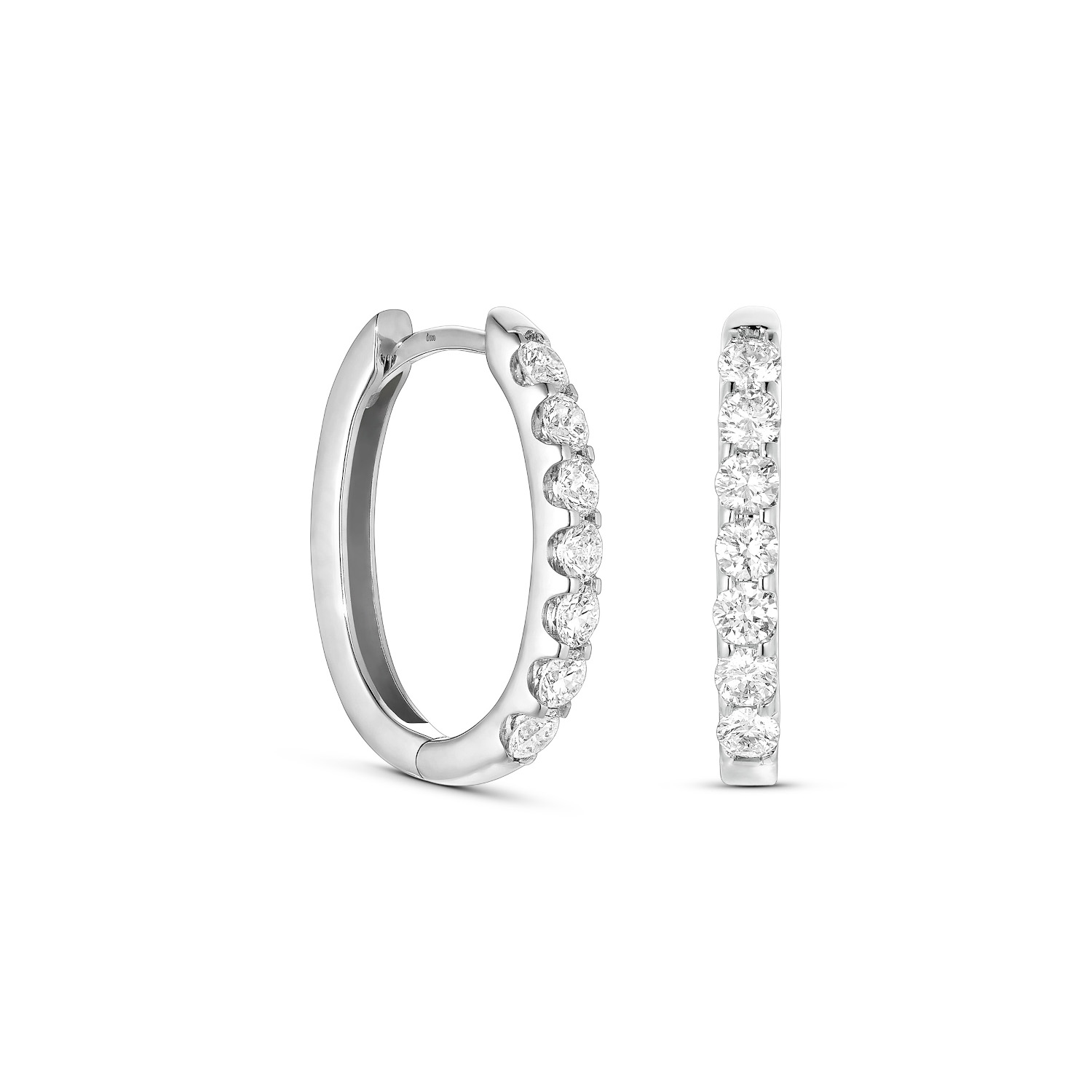 Lab Grown Diamond Klappcreolen Weißgold 585/- im Brillantschliff zus. 0,73 ct.